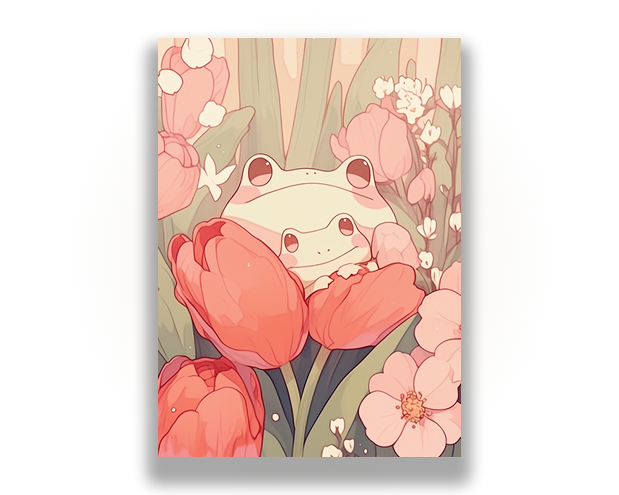 Pink Cute Frog Card Sleeves