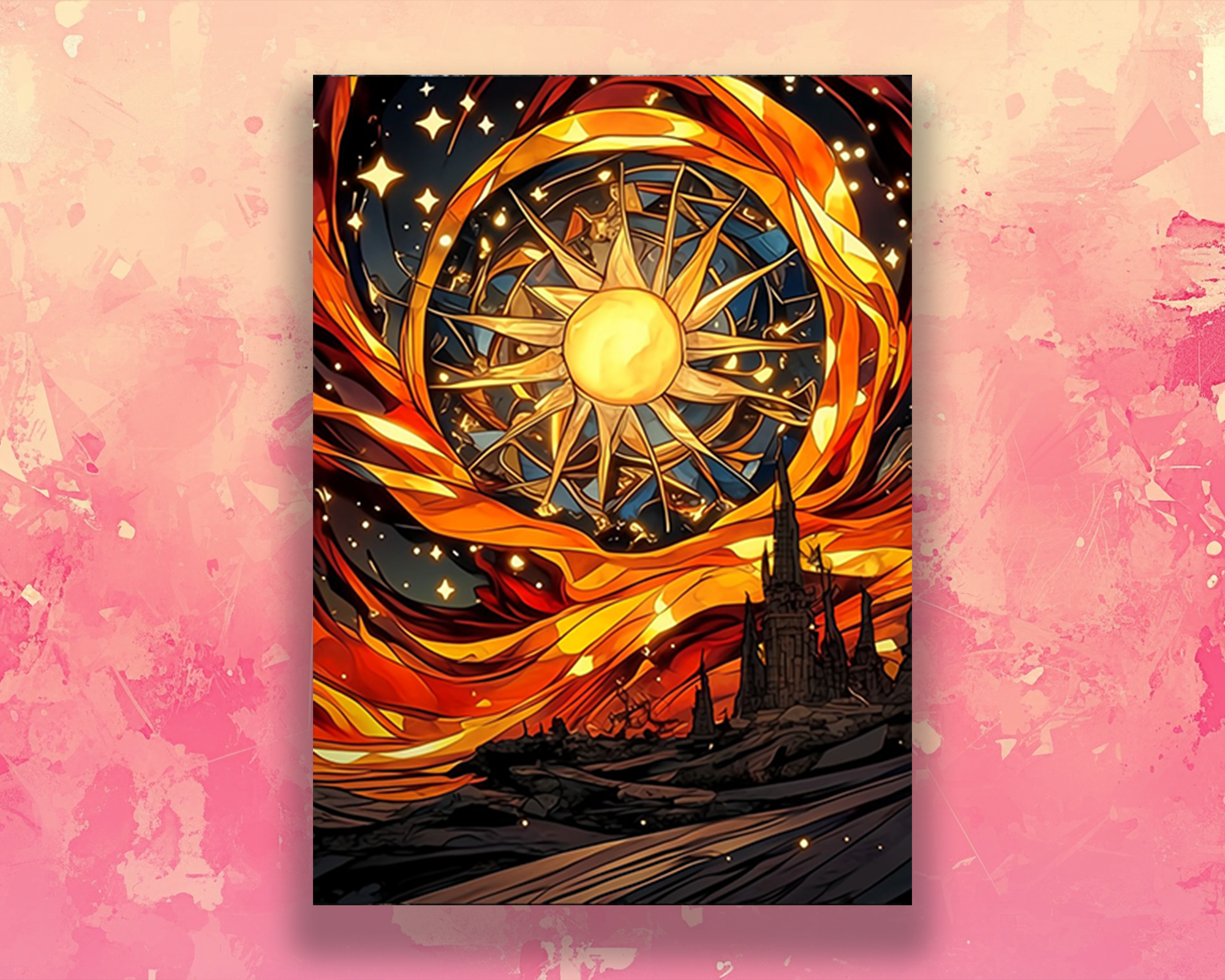 Stained Glass Sun  card Sleeves