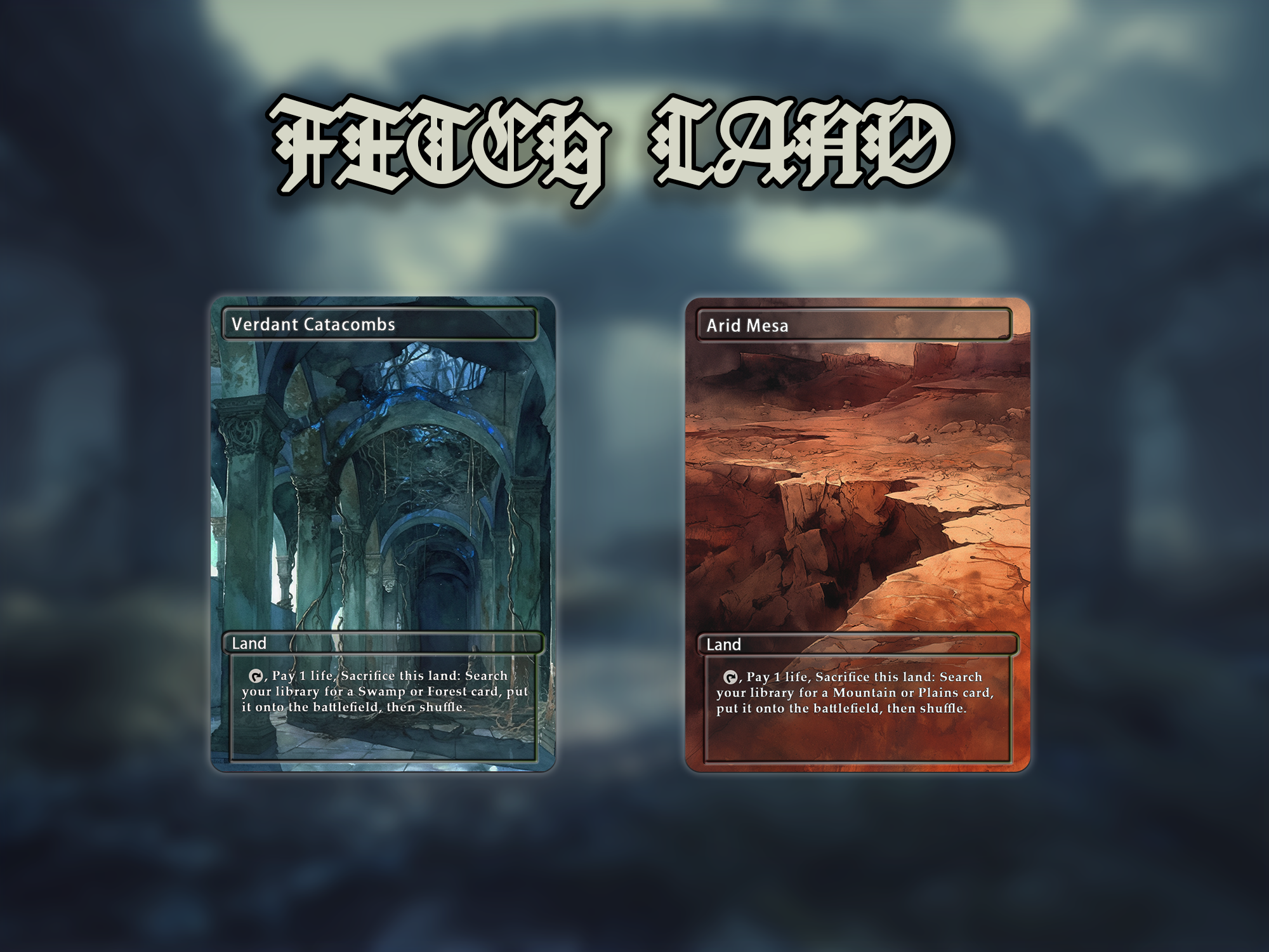 Fetch land pack (10+ cards) Anime watercolour lands set of 10+ unique borderless custom proxy lands High quality lands for EDH or cEDH