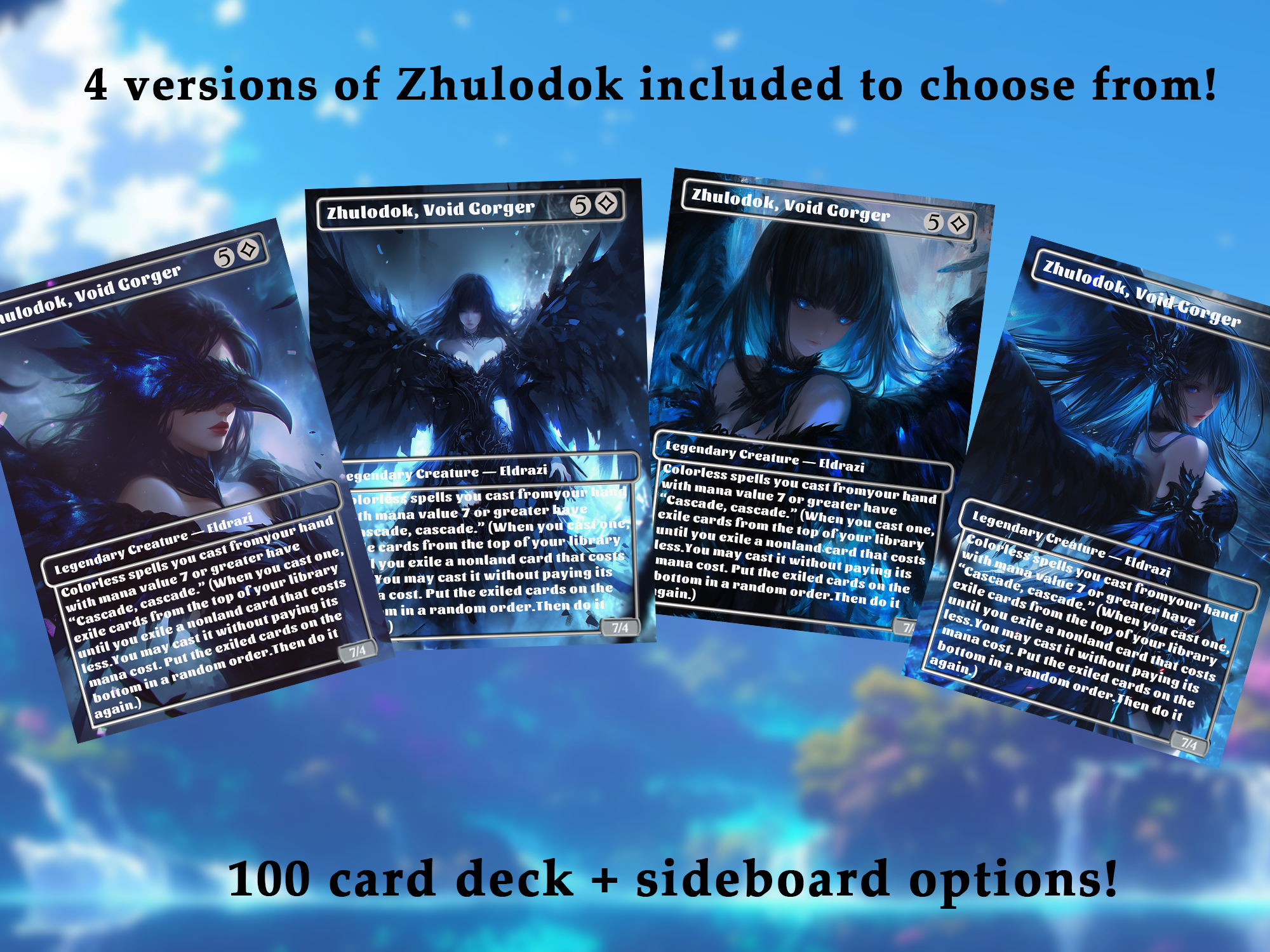 100+Zhulodok Eldrazi Anime Style Waifu Proxy Commander Deck Special Edition Custom MTG EDH Deck English High Quality Cards
