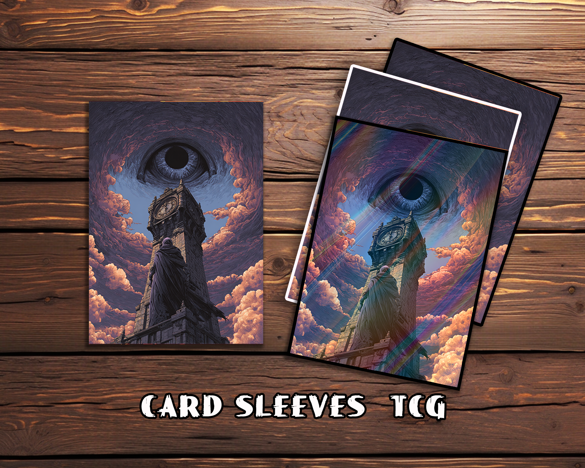 Dark Fantasy Eye Over Tower Card Sleeves