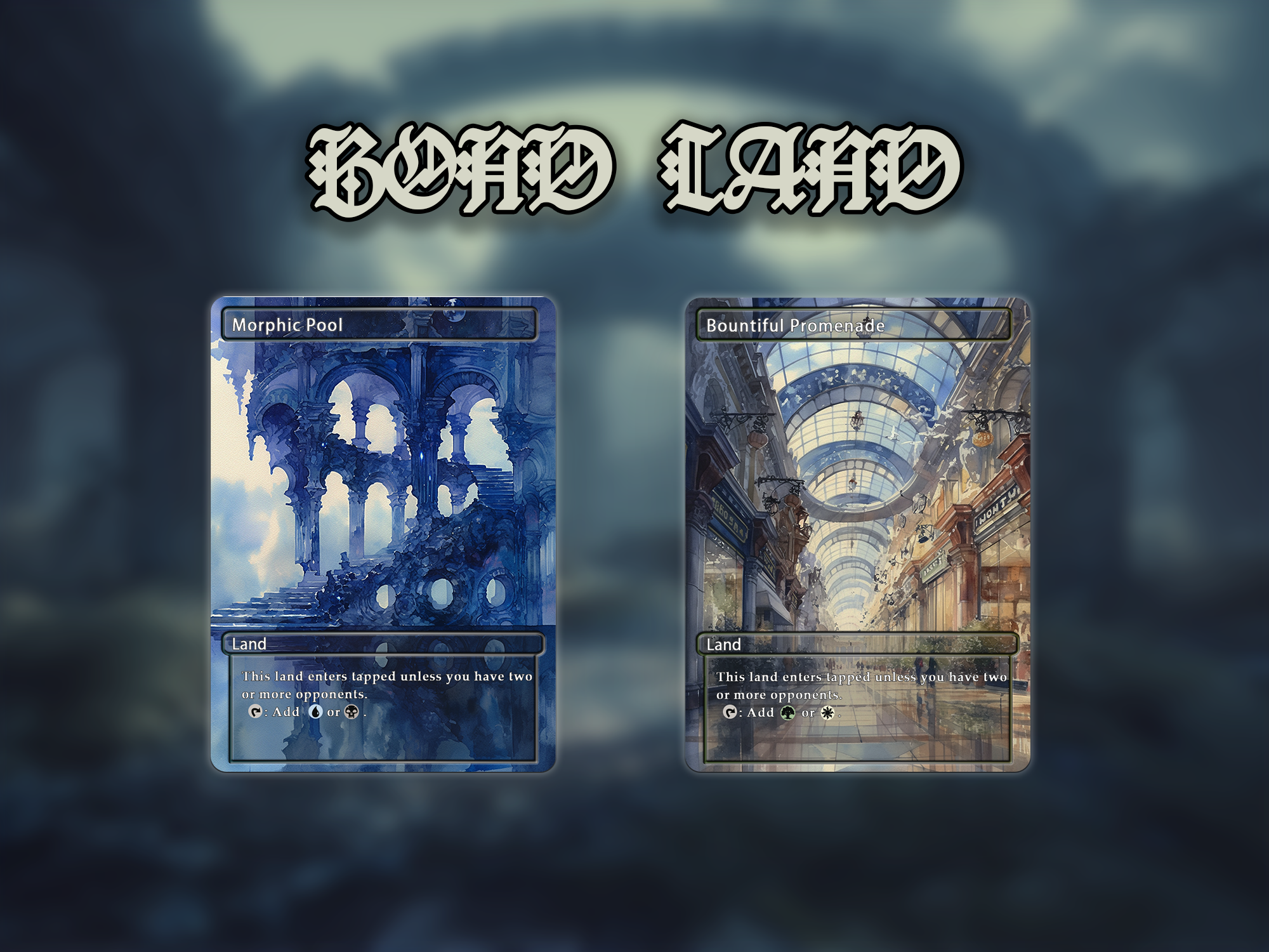 Bond land pack (10+ cards) Anime watercolour lands set of 10+ unique borderless custom proxy lands High quality lands for EDH or cEDH