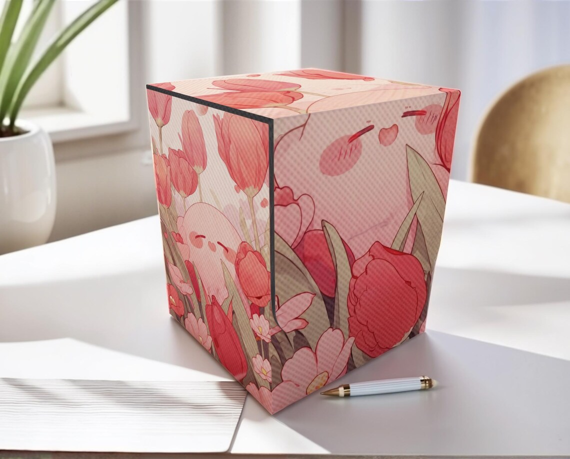 Party Kirby Deck Box - Anime Characters, 200 Storage Collectible Deck Boxes, Custom Leather Deck Boxes