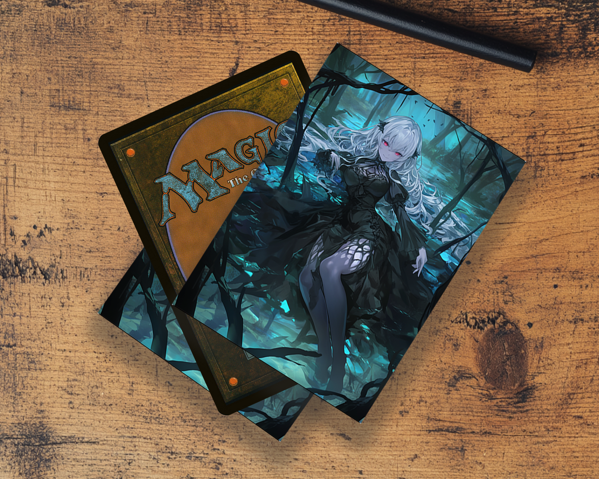 Dark Anime Girl Card Sleeves