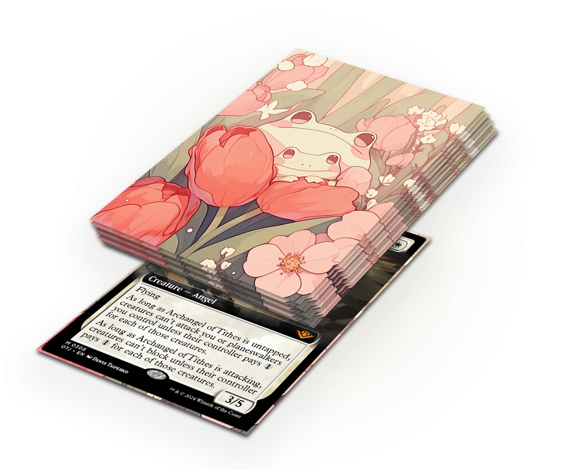 Pink Cute Frog Card Sleeves