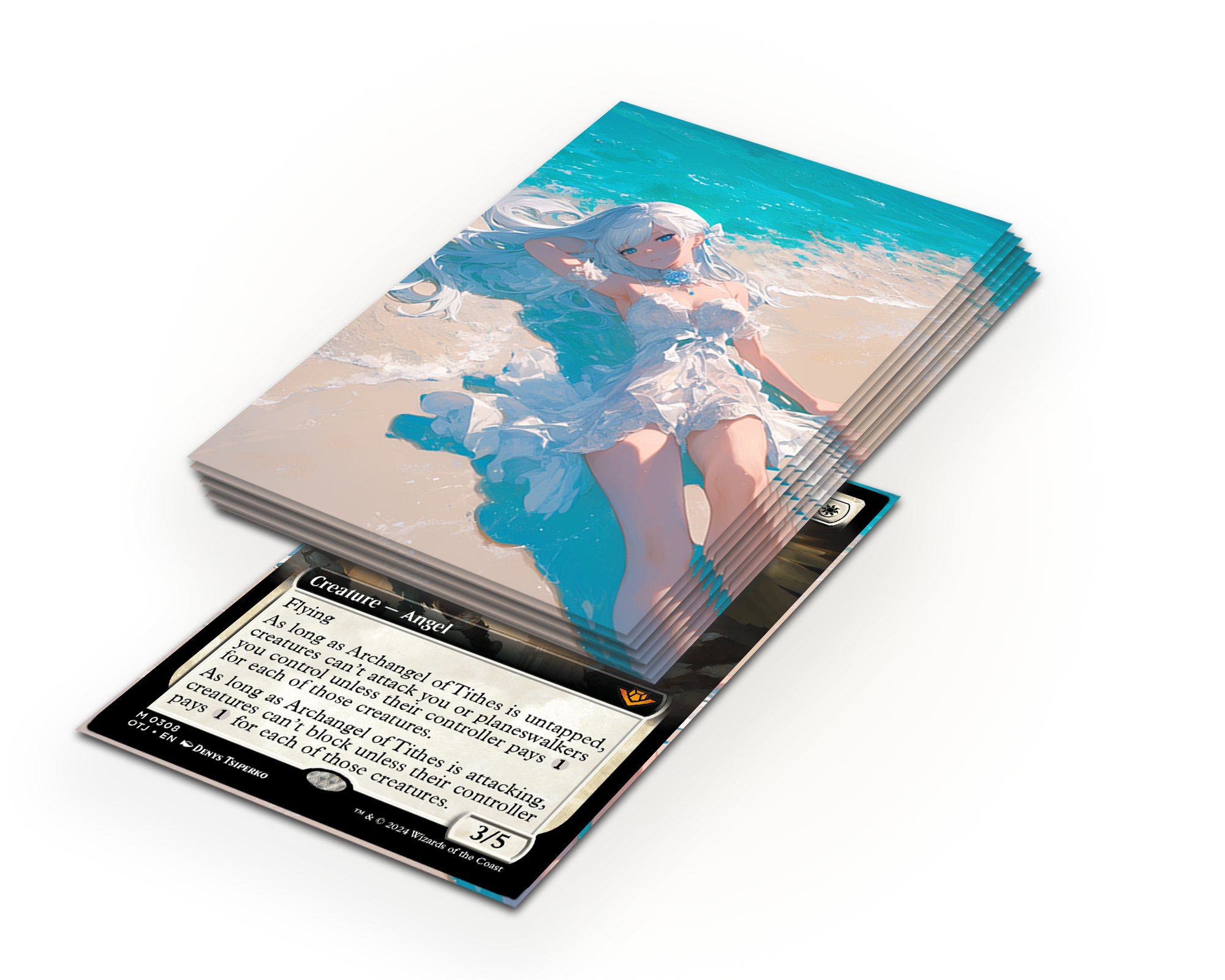 Anime Girl On the Beach Card Sleeves