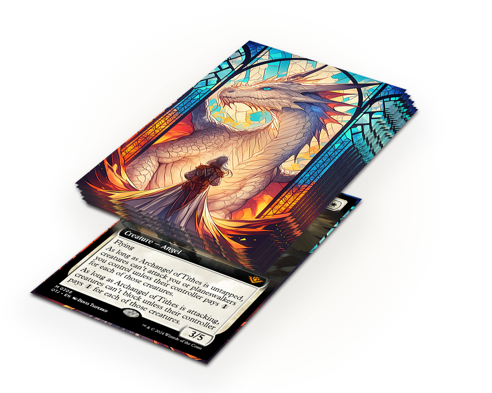 Stained Glass Dragon Card Sleeves