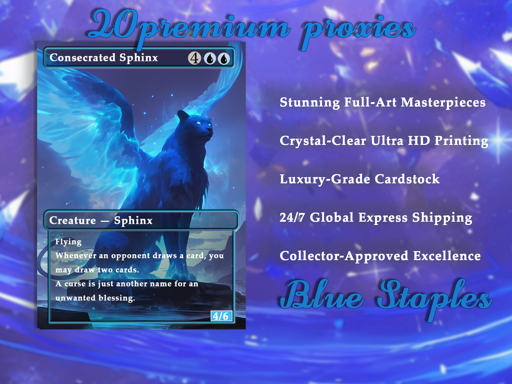 20 Blue Staples | Premium EDH Proxy cards