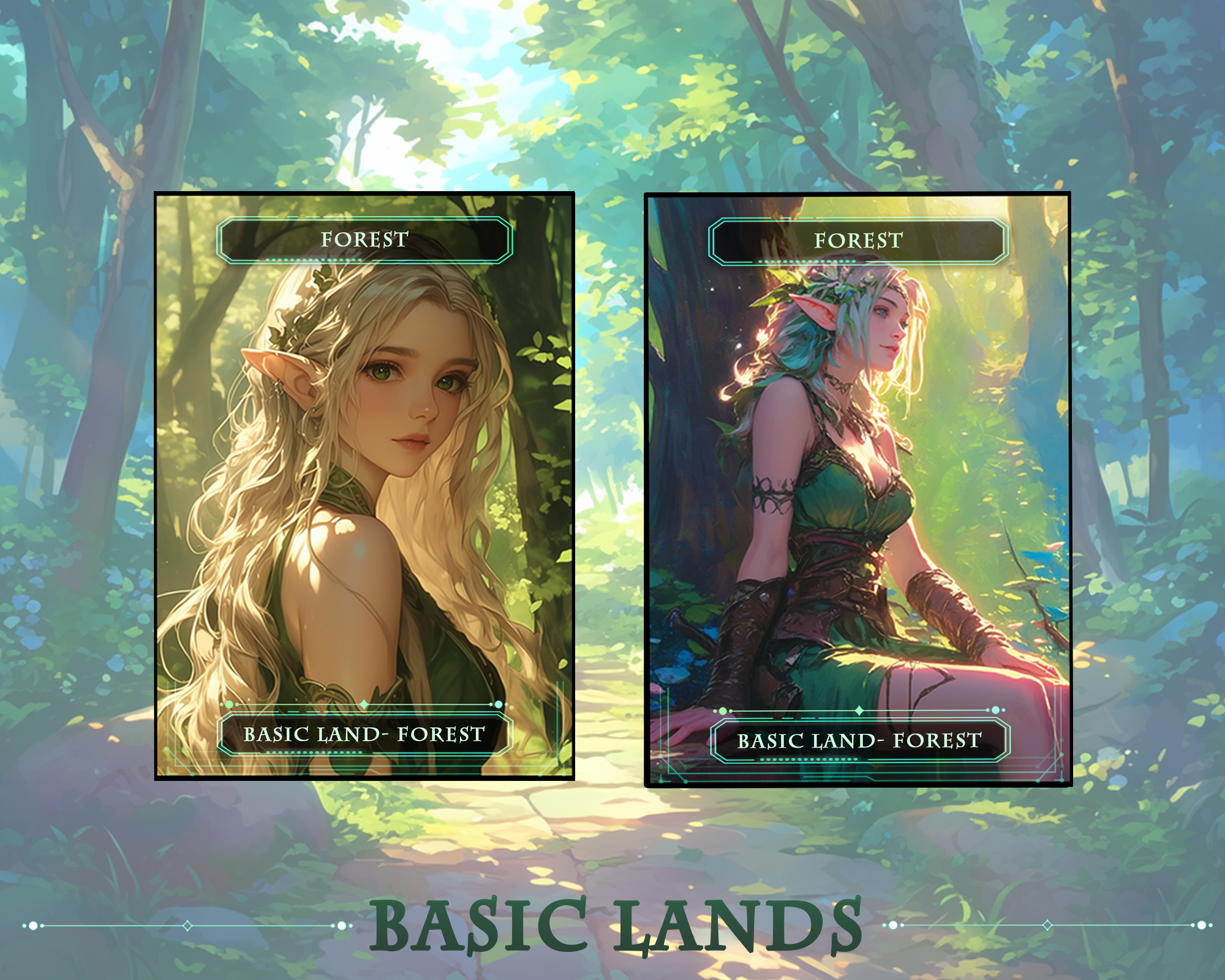 10Basic Lands MTG PROXY Anime Waifu for Magic The Gathering Decks , Custom Art Proxies , TCG Collectible Magic Card Gift