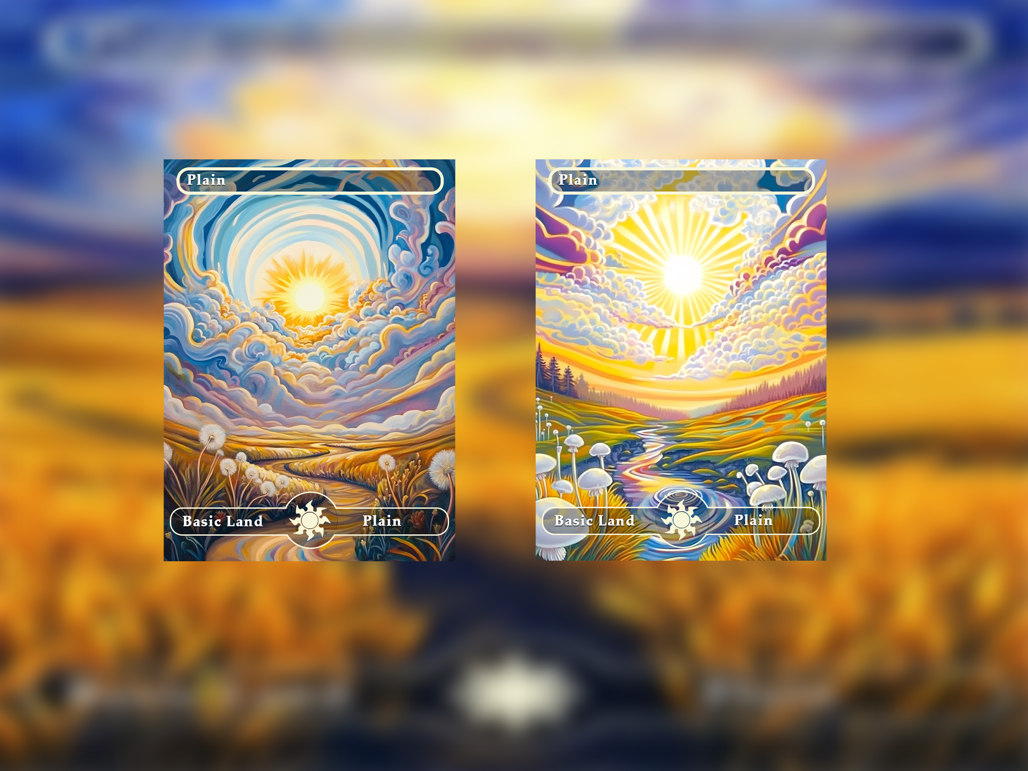 10 Basic Lands Proxy, Plain Proxy, Custom Magic Cards for Commander EDH Acid Lands series style