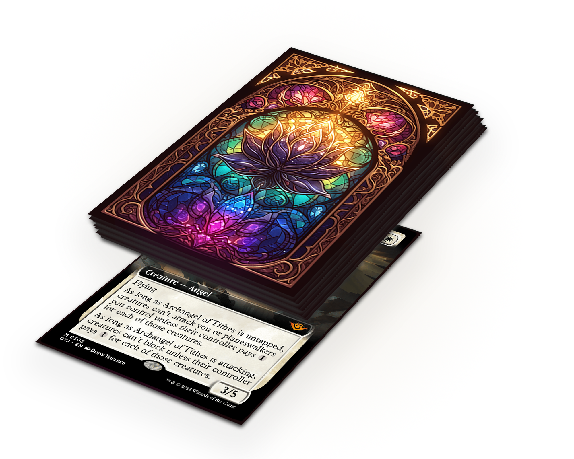 Stained Black Lotus Card Sleeves