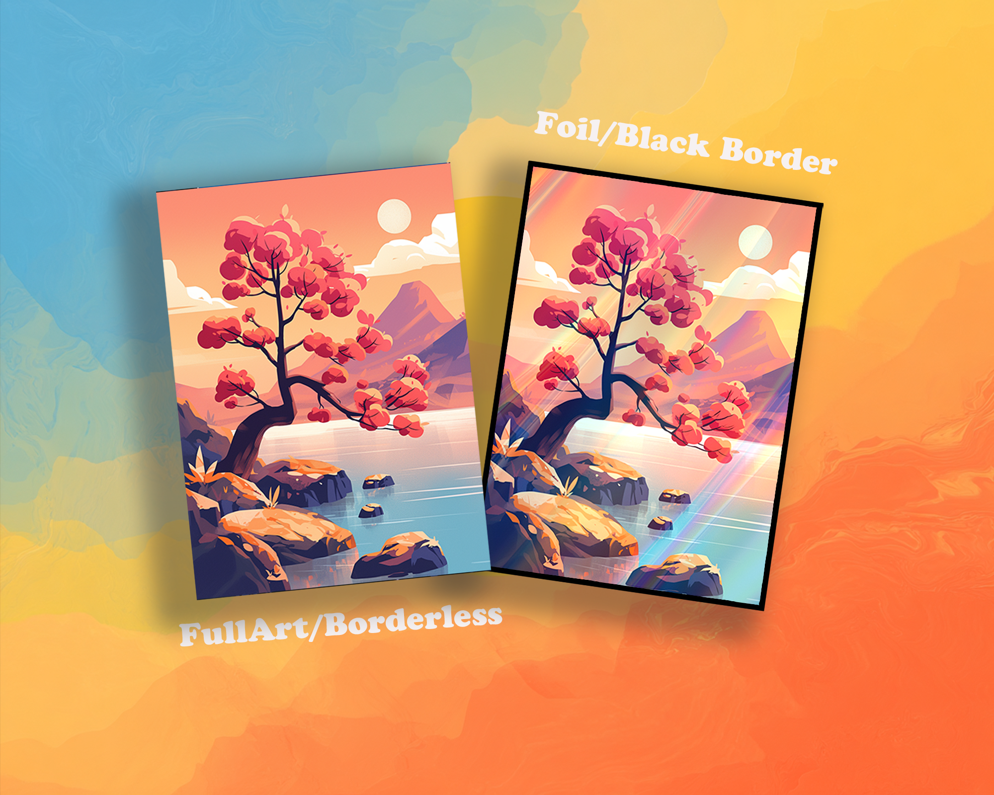 Lakeside Tree at Sunset Card Sleeves