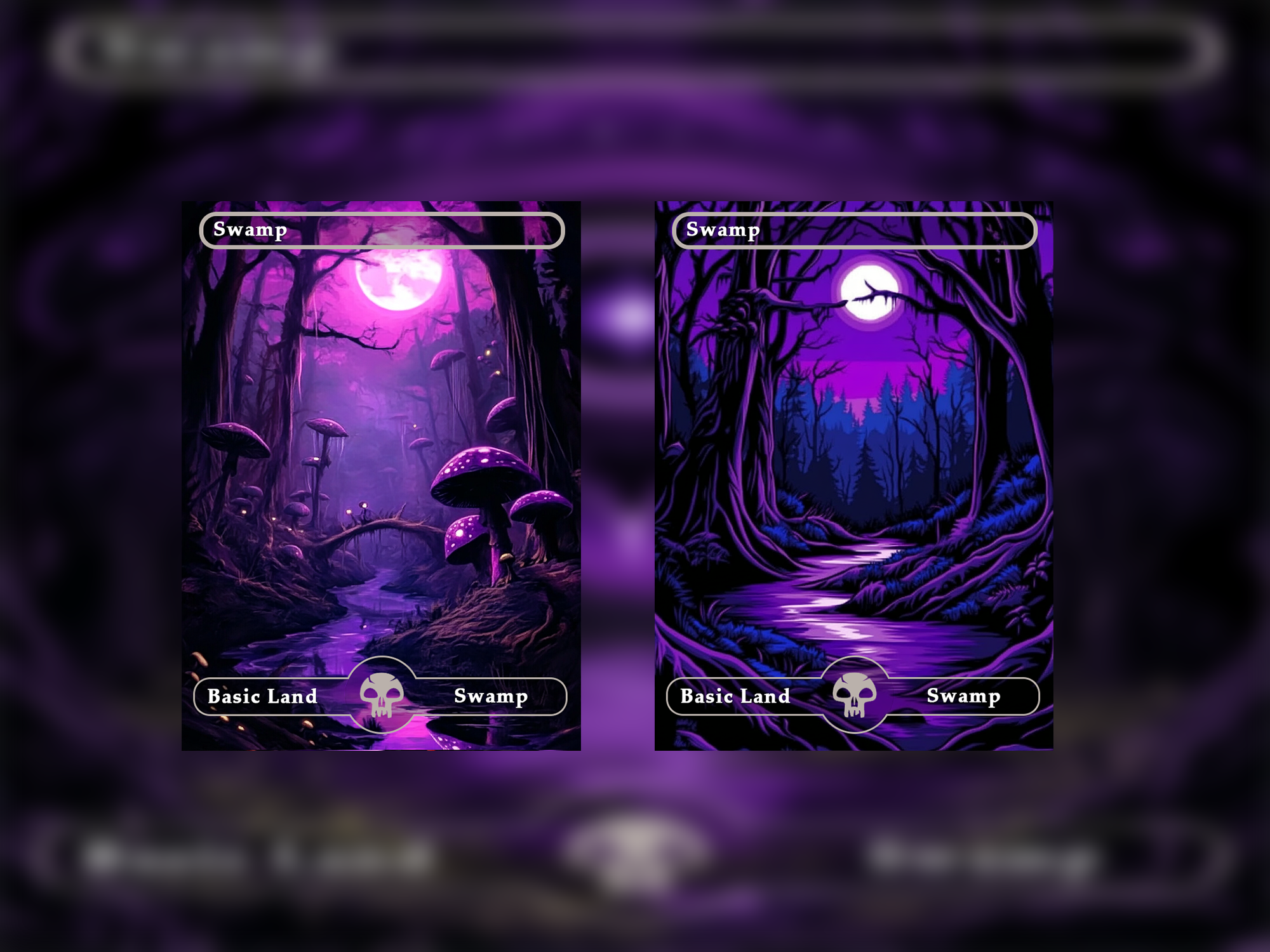 10 Basic Lands Proxy, Swamp Proxy, Custom Magic Cards for Commander EDH Acid Lands series style