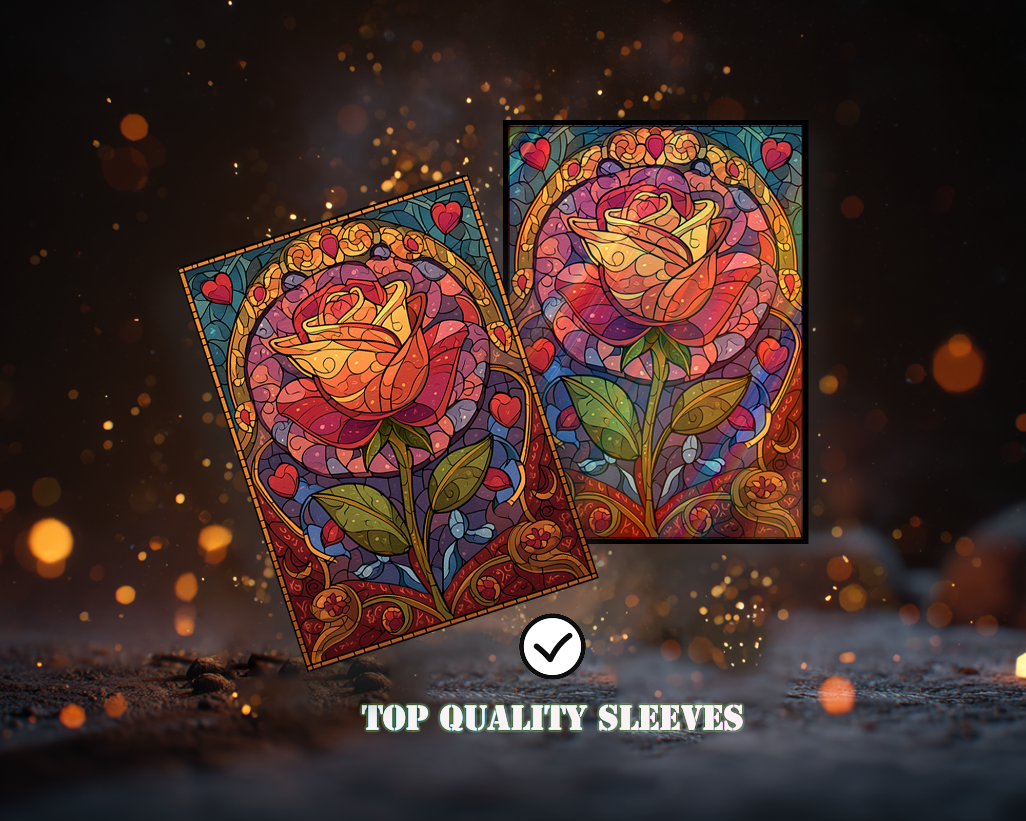 Stained Glass Rose Card Sleeves