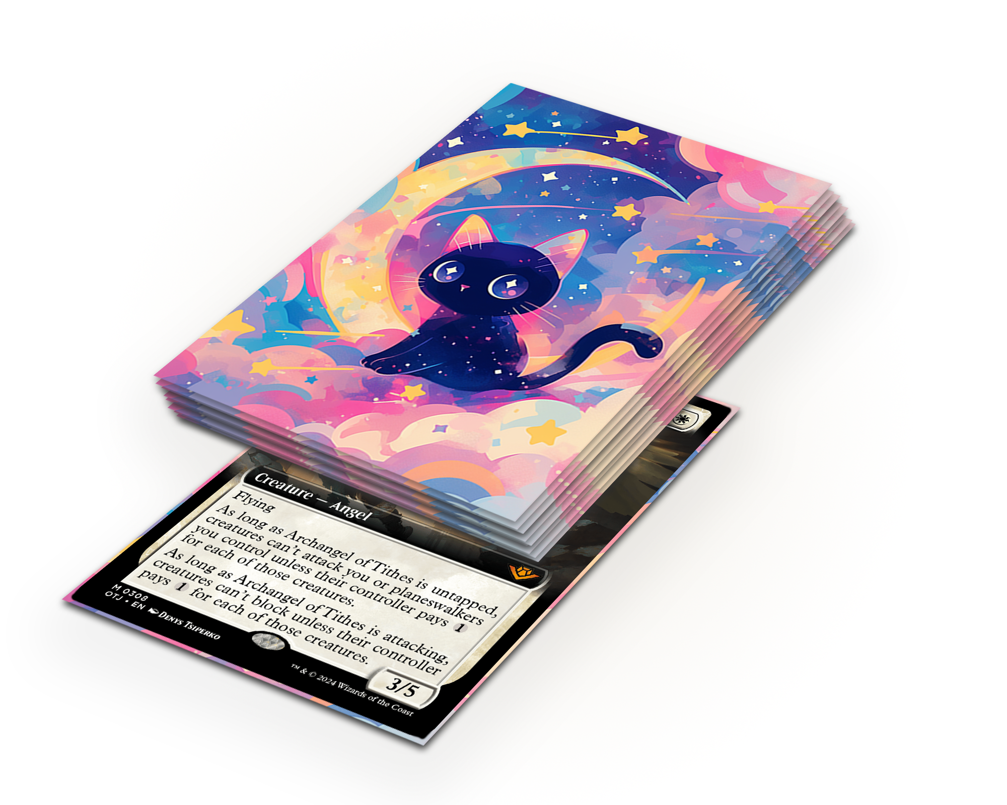 Starry Sky Cat Card Sleeves