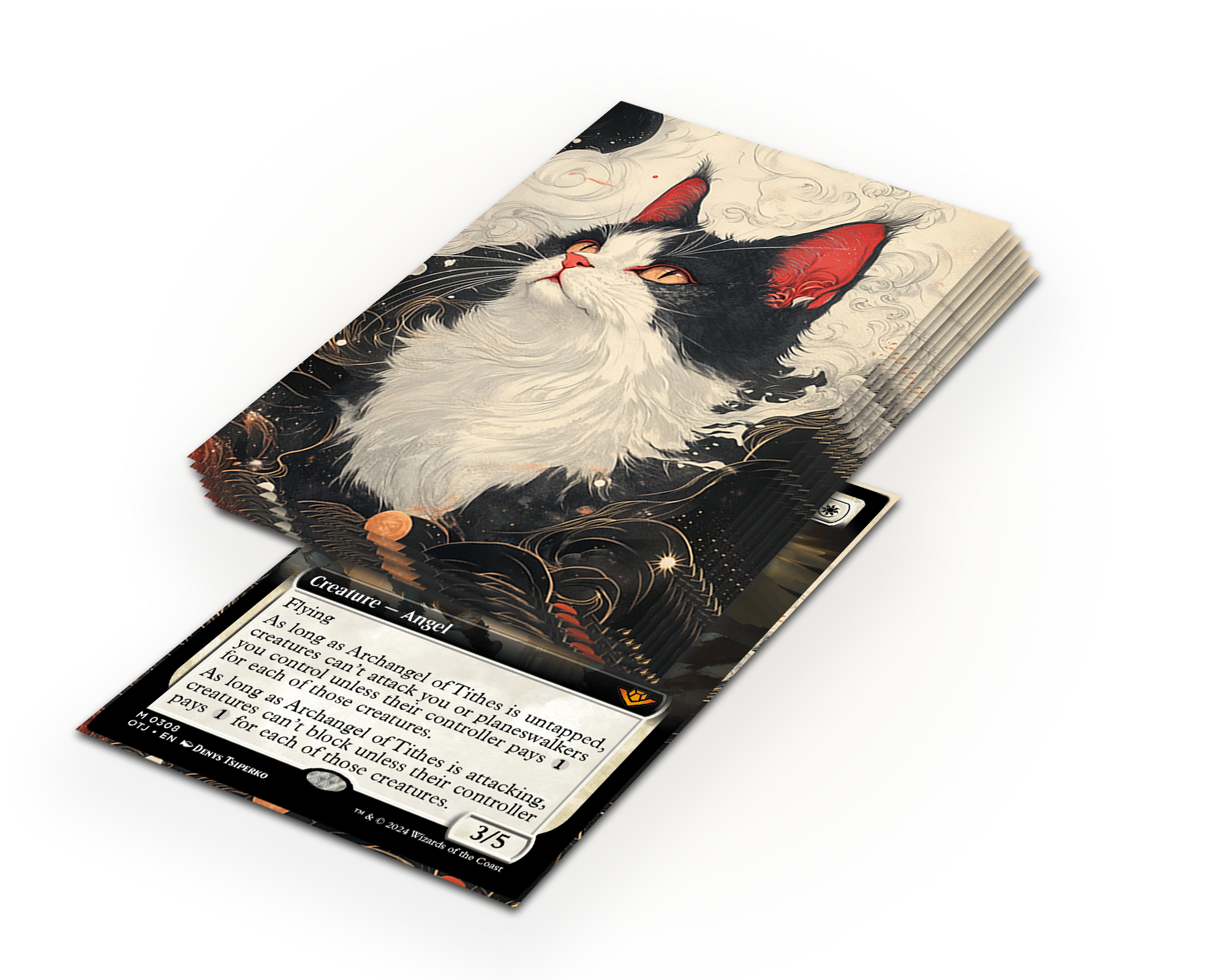 black and white card sleeves Black And White Cat Card Sleeves