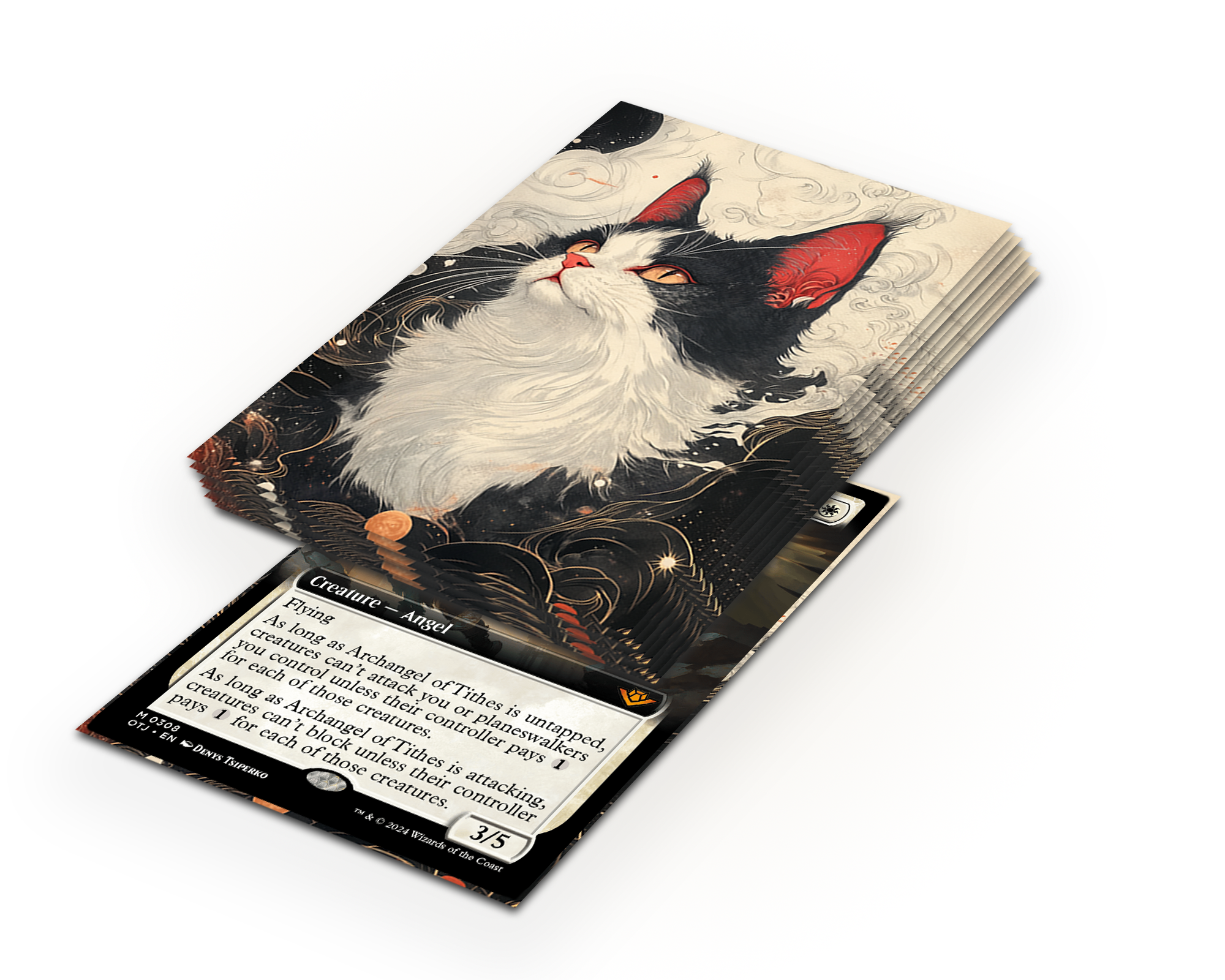 Black And White Cat Card Sleeves