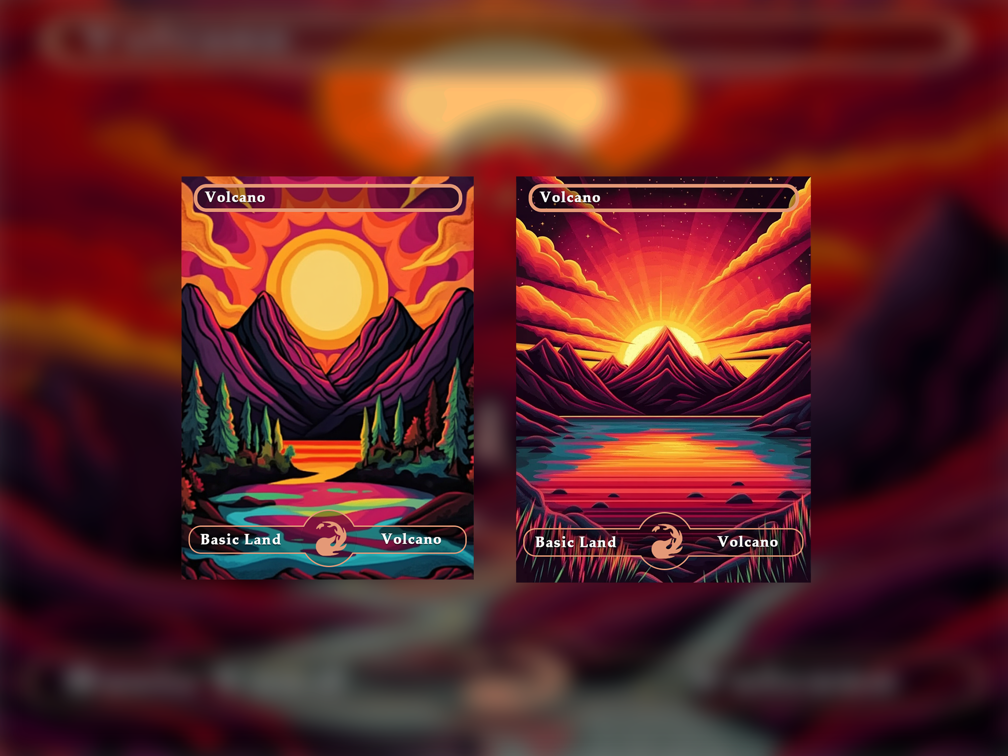 10 Basic Lands Proxy, Moutain Proxy, Custom Magic Cards for Commander EDH Acid Lands series style