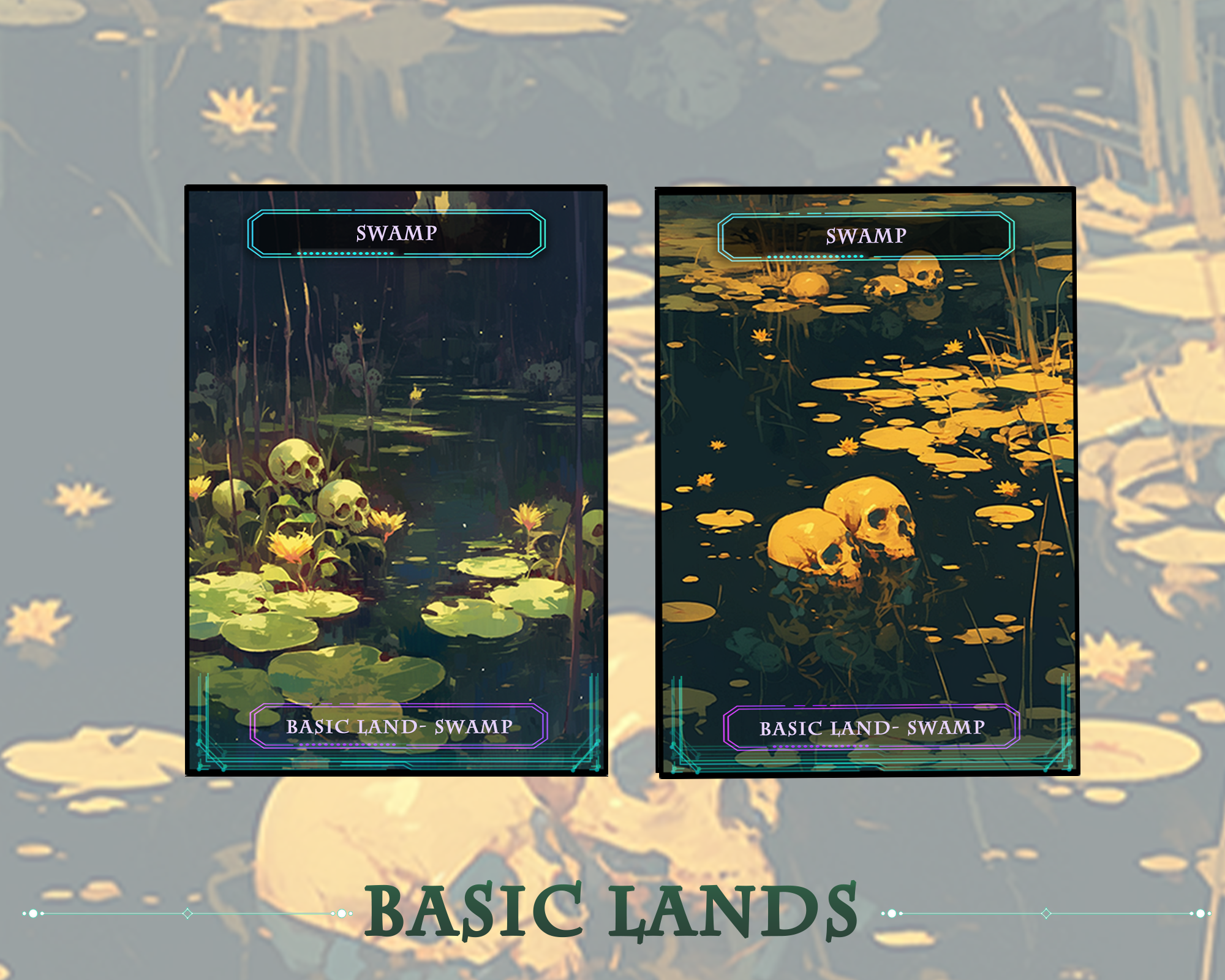 10 Basic Lands MTG  for Magic The Gathering Decks , Custom Art Proxies , TCG Collectible Magic Card Gift