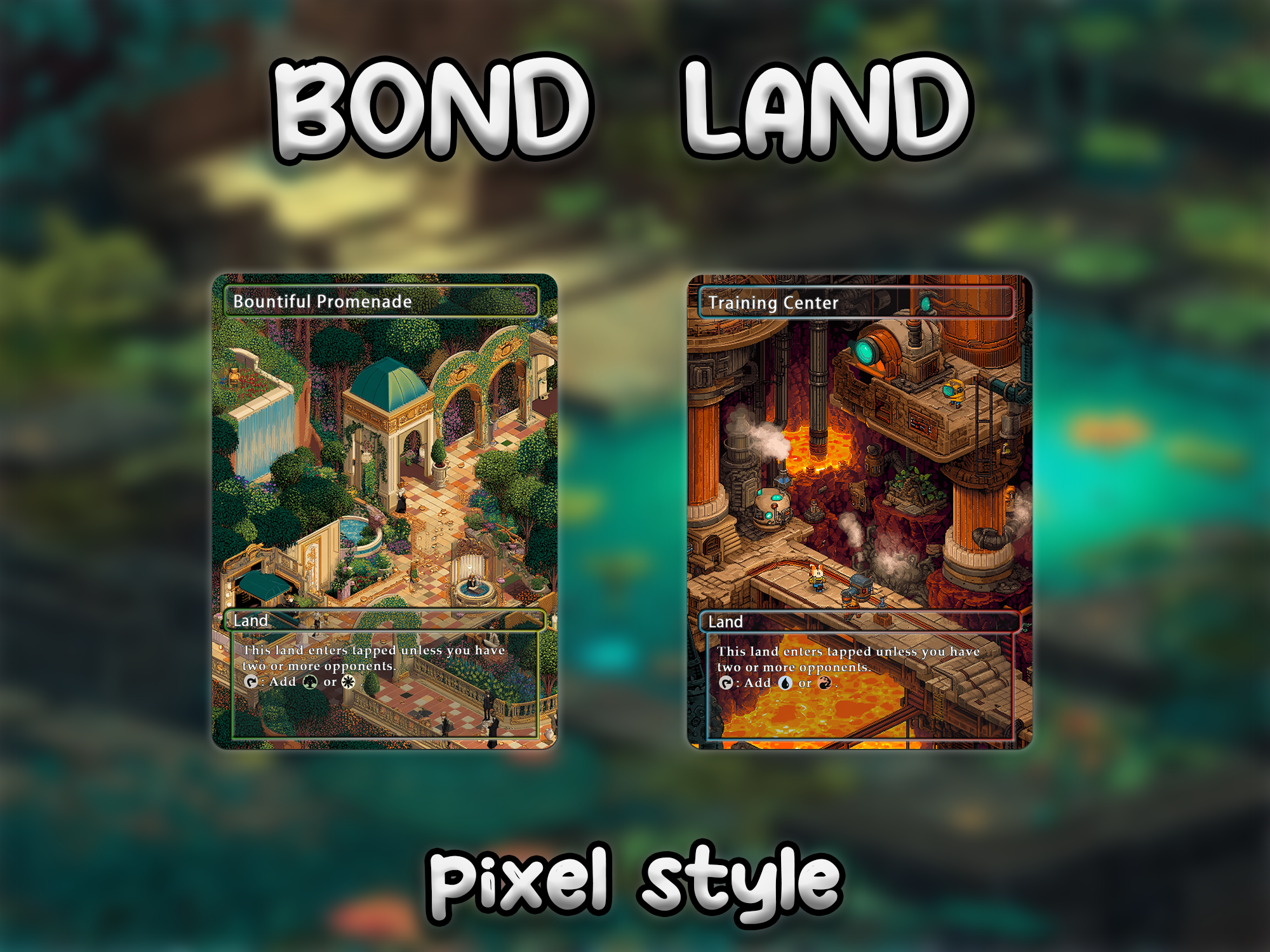 Bond land pack pixel style lands set of 10 unique borderless custom proxy lands High quality lands for EDH or cEDH