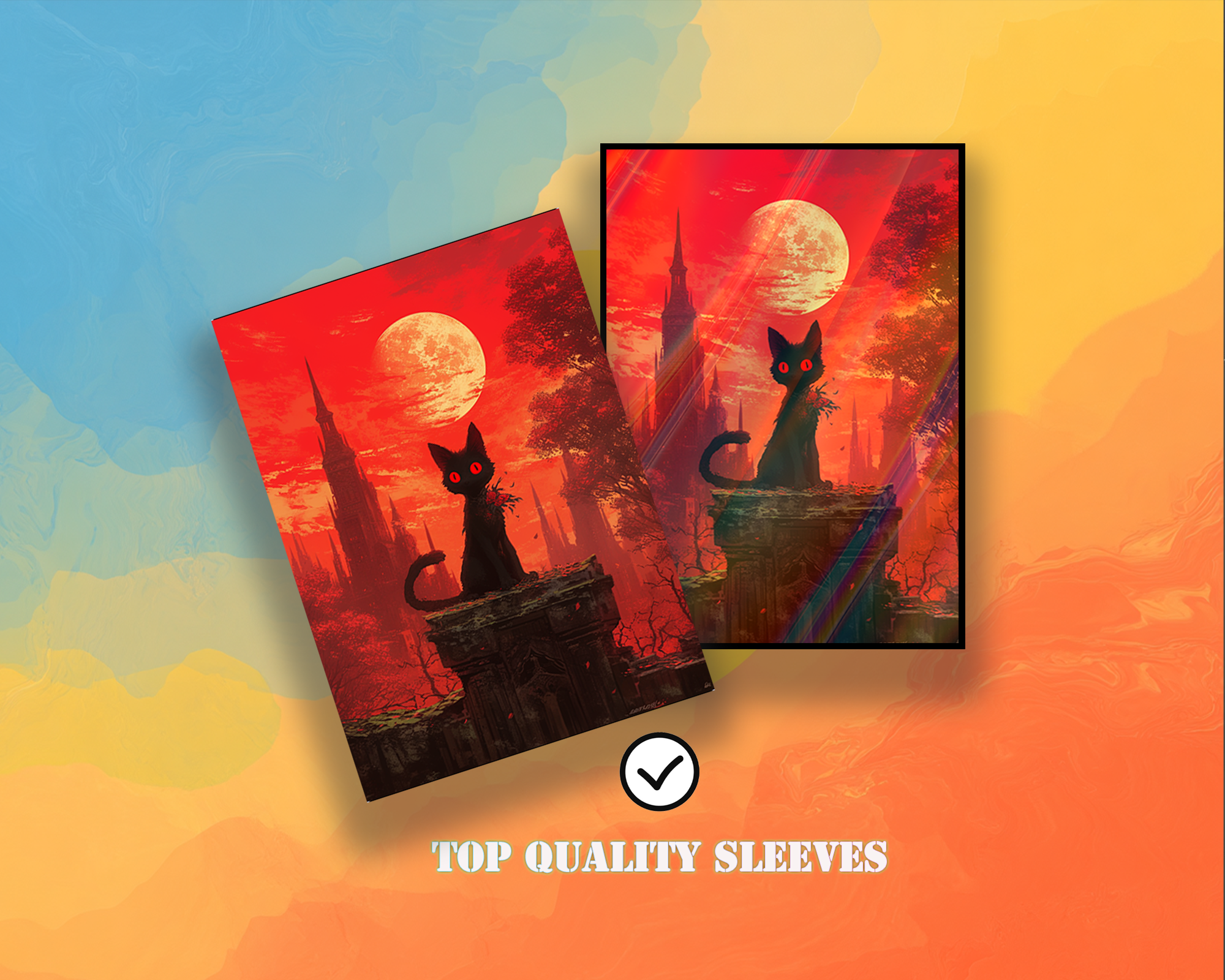 The Black Cat In The Bloody Night Card Sleeves