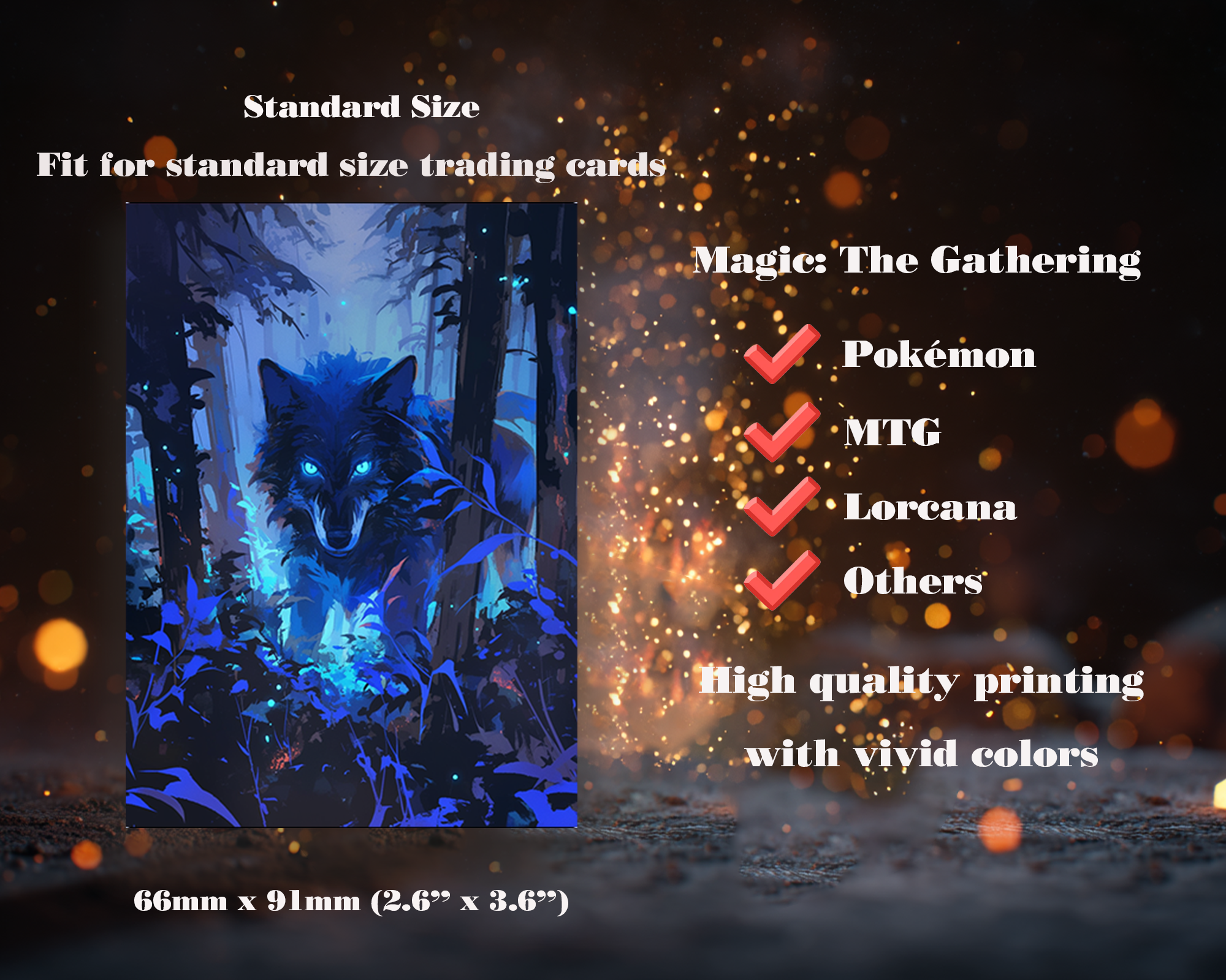 Jungle Black Wolf Card Sleeves Jungle Black Wolf Card Sleeves