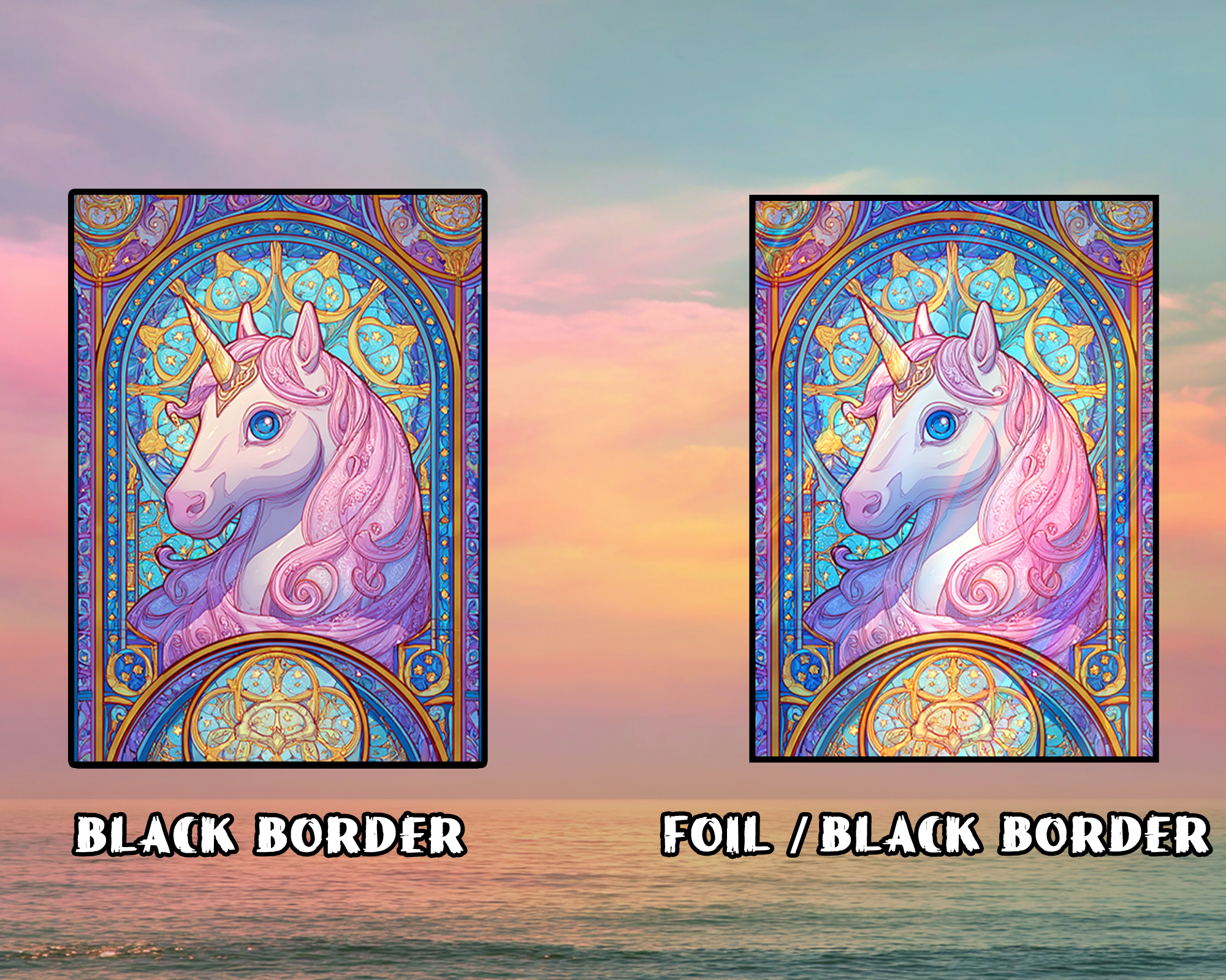 Stained Glass Unicorn Card Sleeves