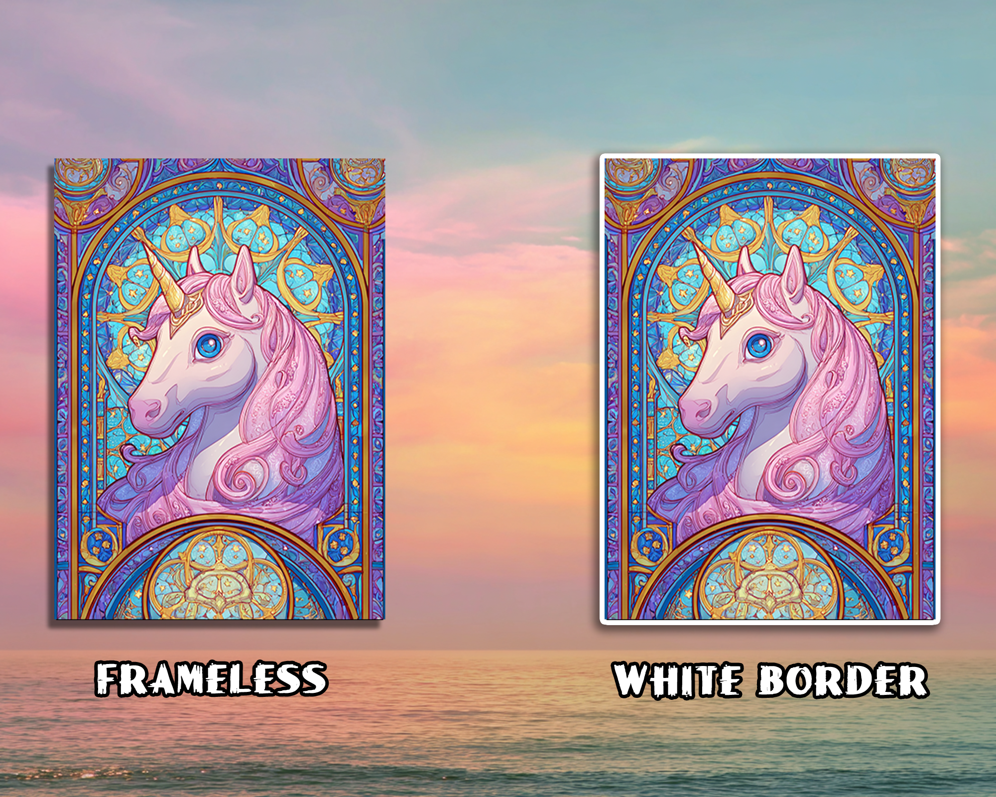 Stained Glass Unicorn Card Sleeves