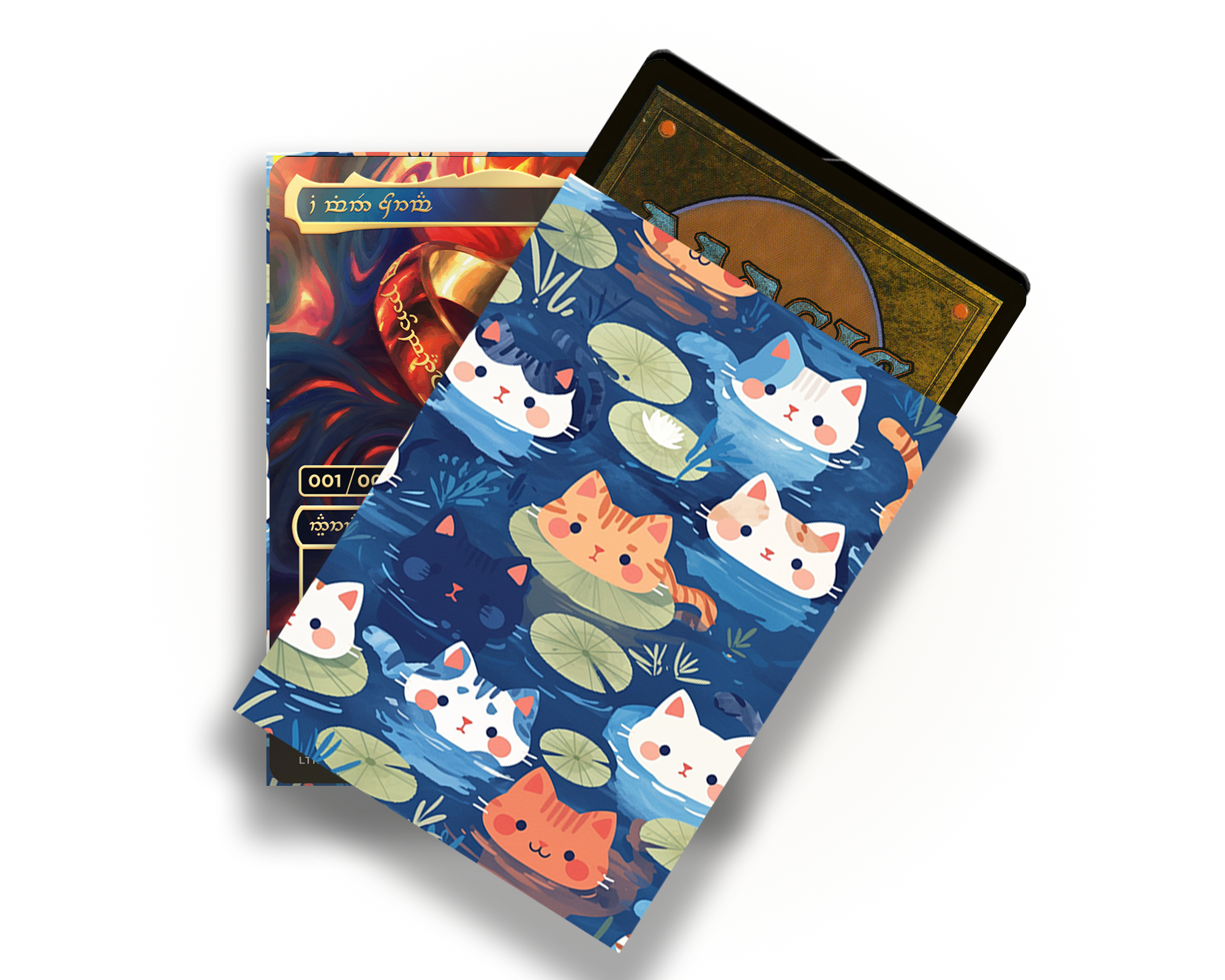 card sleeves cute Cute Cats in Lotus Pool Card Sleeves