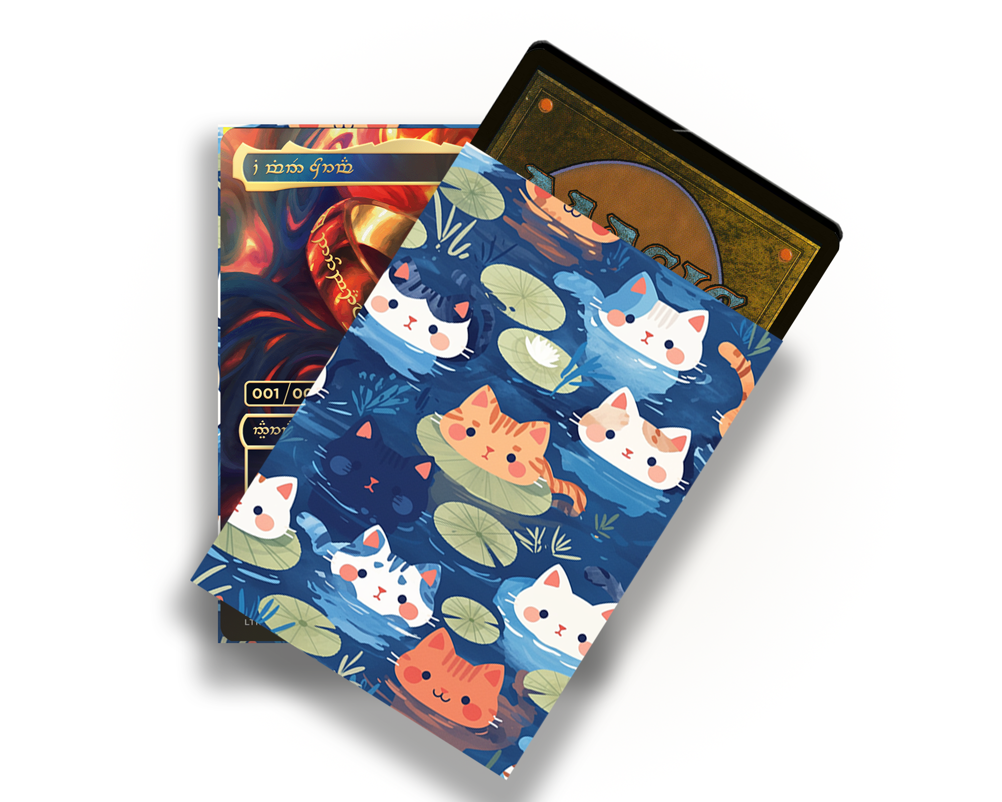 Cute Cats in Lotus Pool Card Sleeves