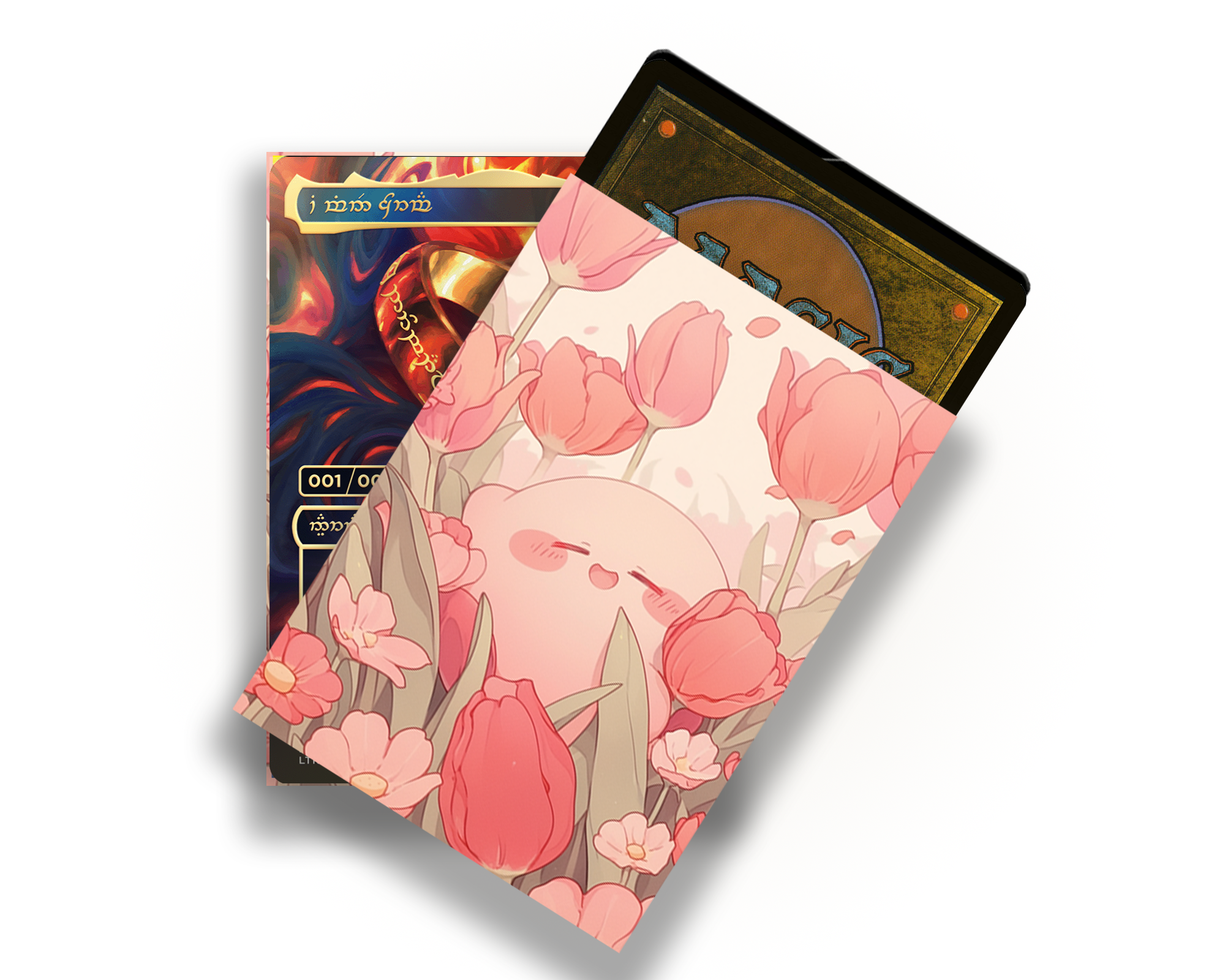 Party Kirby In Purple Flower Field Card Sleeves