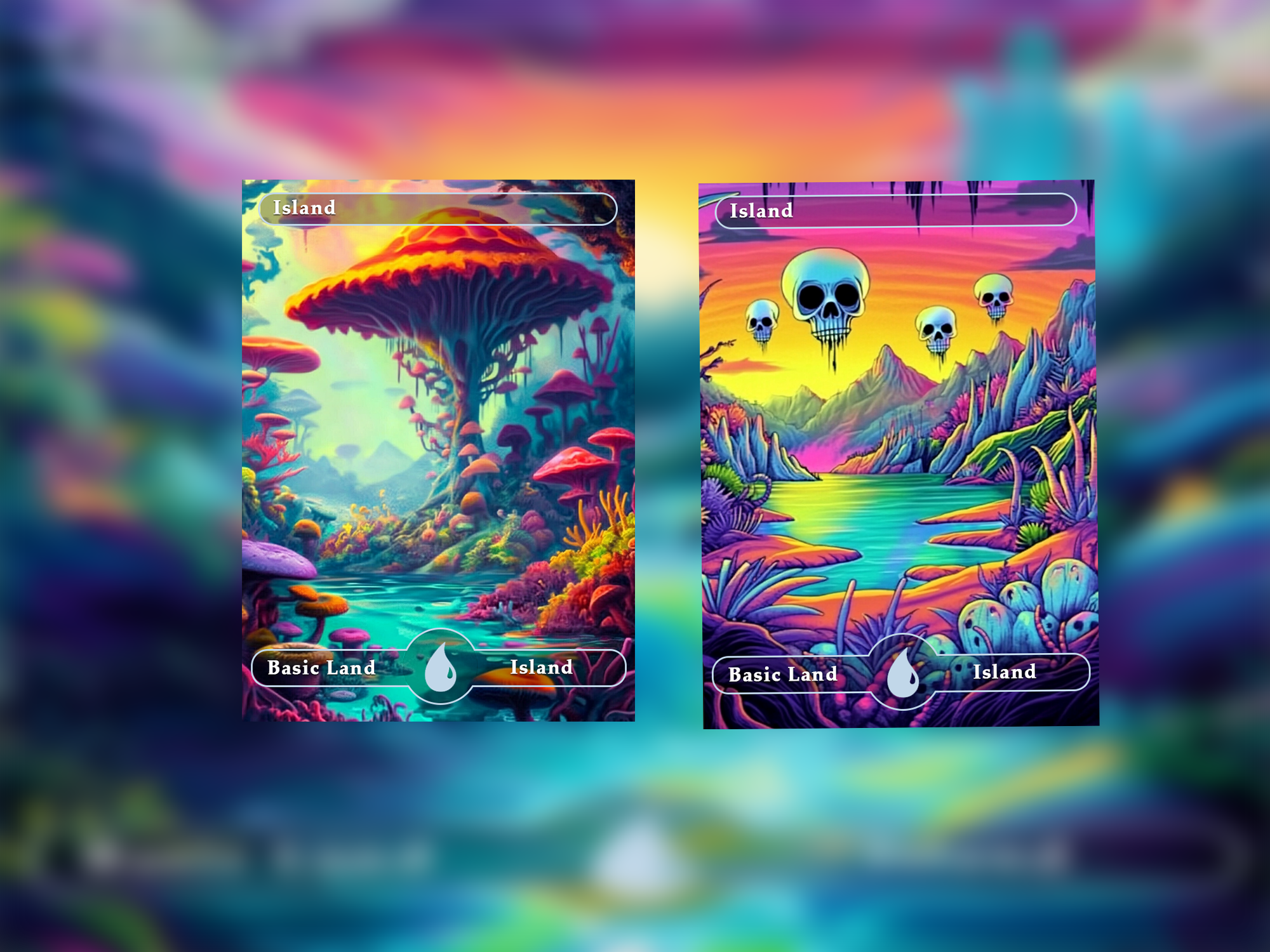 10 island oil painting style proxy cards for EDH. Enhance your Commander Deck