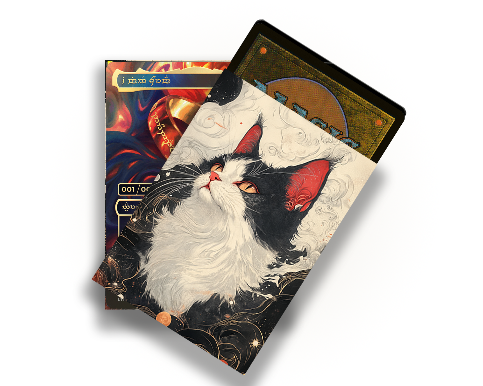 Black And White Cat Card Sleeves