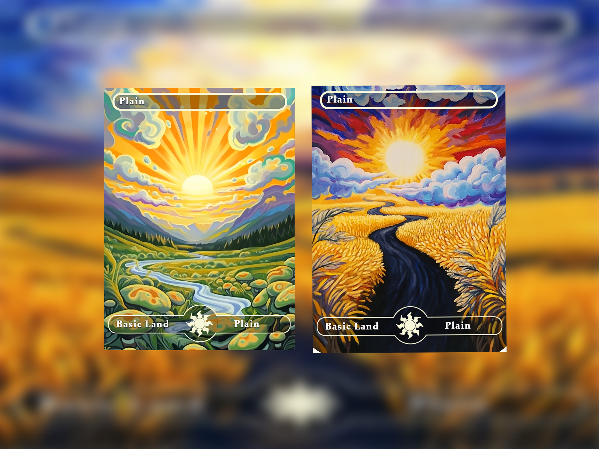10 Basic Lands Proxy, Plain Proxy, Custom Magic Cards for Commander EDH Acid Lands series style