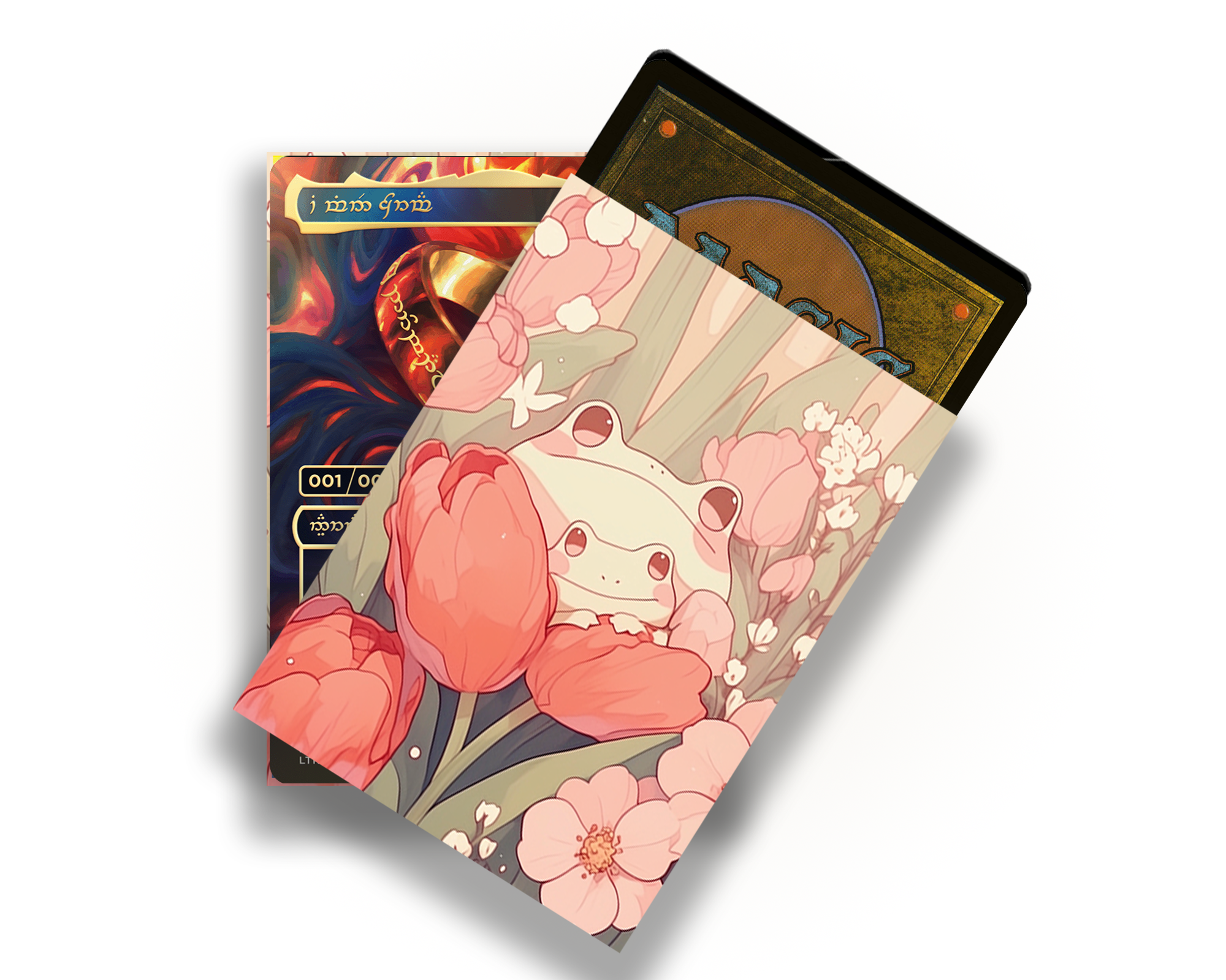 Pink Cute Frog Card Sleeves