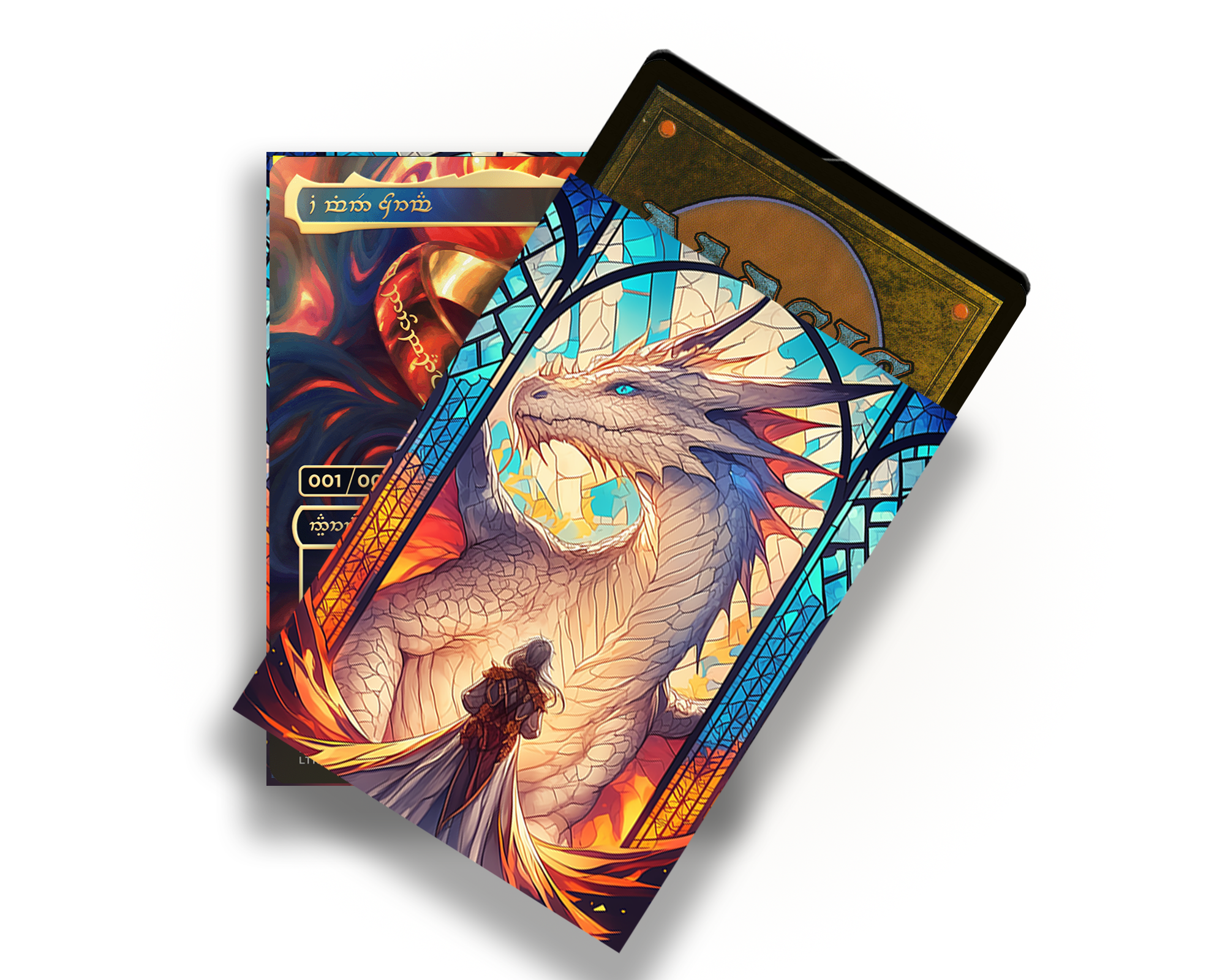 Stained Glass Dragon Card Sleeves