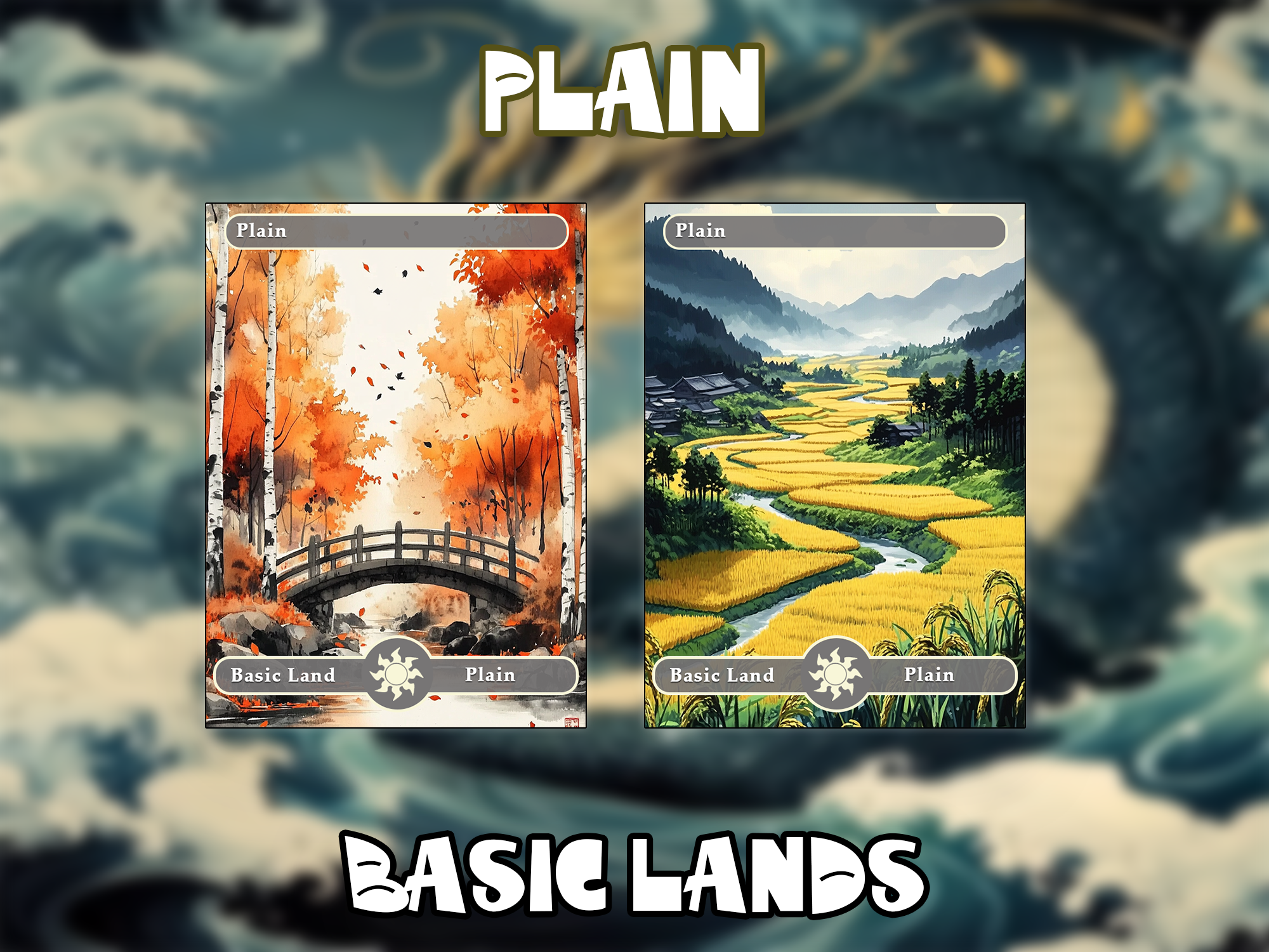 10 Basic Lands Proxy, Plain Proxy, Custom Magic Cards for Commander EDH,ink style