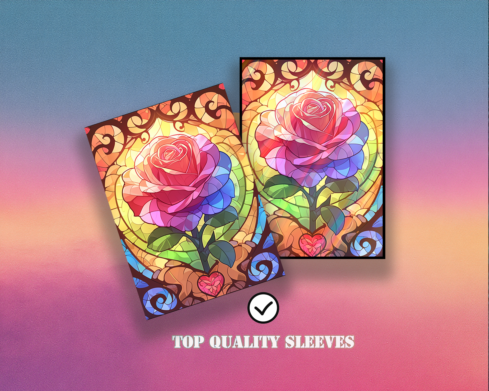 Stained Rose Card Sleeves