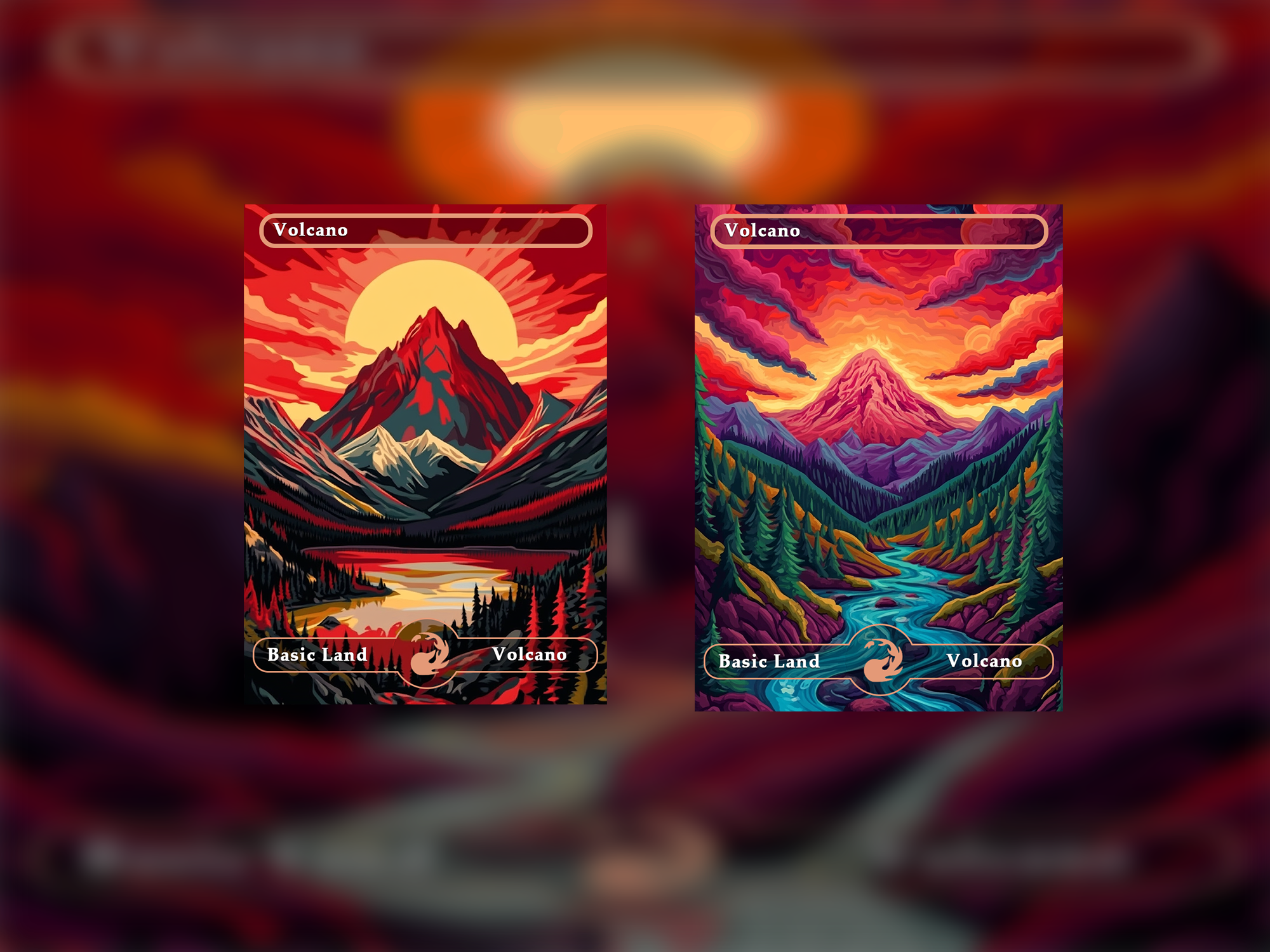 10 Basic Lands Proxy, Moutain Proxy, Custom Magic Cards for Commander EDH Acid Lands series style