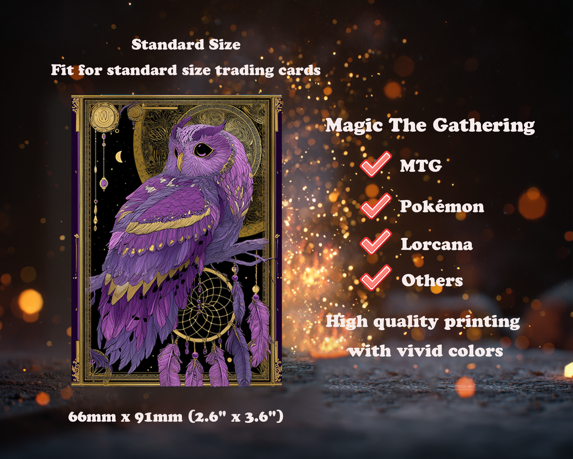 Purple Mystic Owl Card Sleeves
