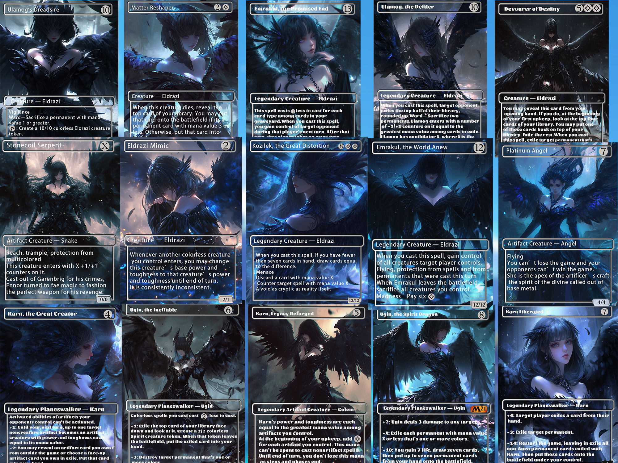 100+Zhulodok Eldrazi Anime Style Waifu Proxy Commander Deck Special Edition Custom MTG EDH Deck English High Quality Cards