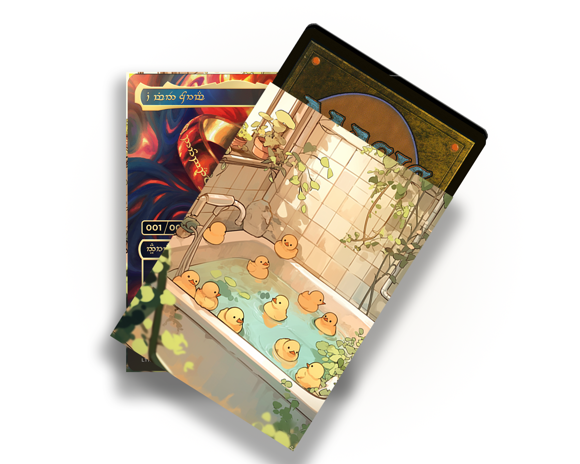 Cute Duck in Pool Card Sleeves