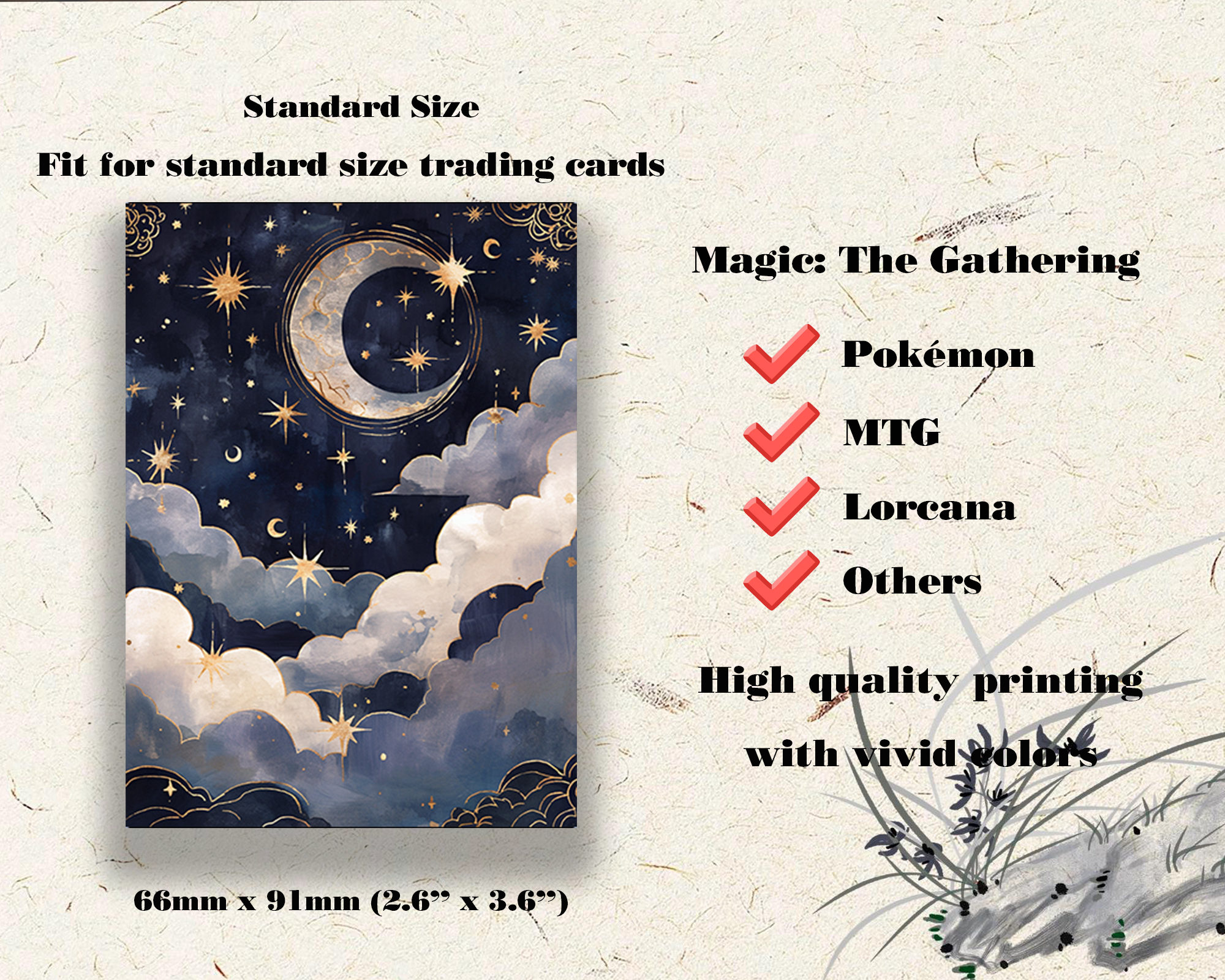 Blue And Gold Celestial Card Sleeves