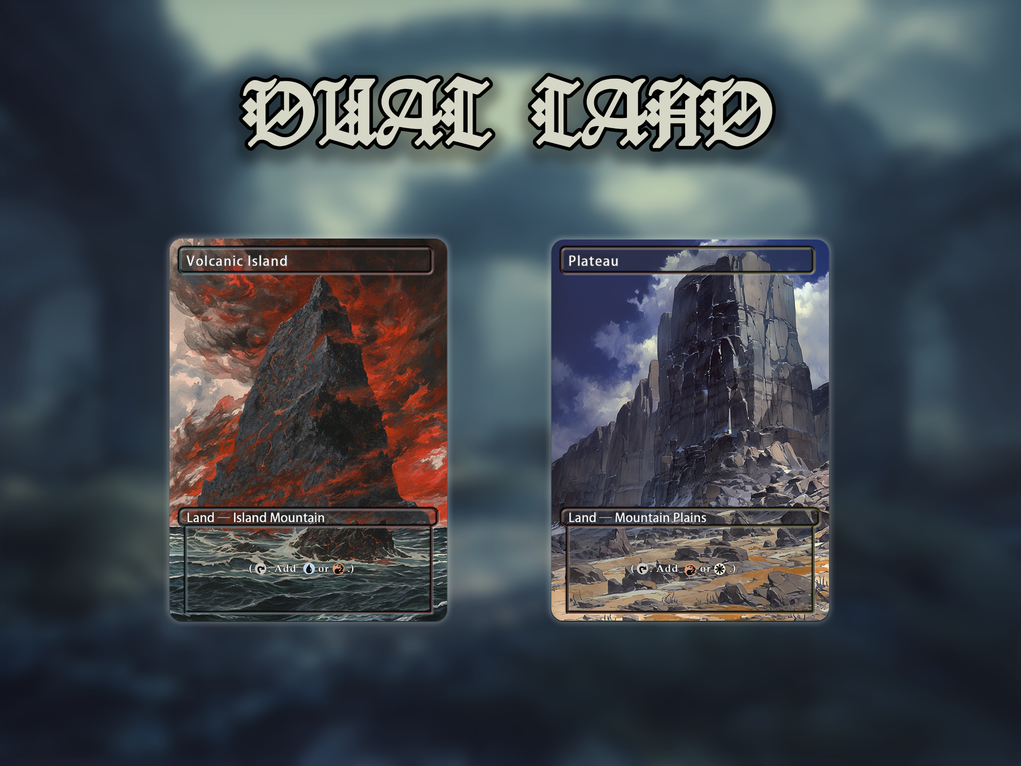 Dual land pack (10+ cards) Anime watercolour lands set of 10+ unique borderless custom proxy lands High quality lands for EDH or cEDH
