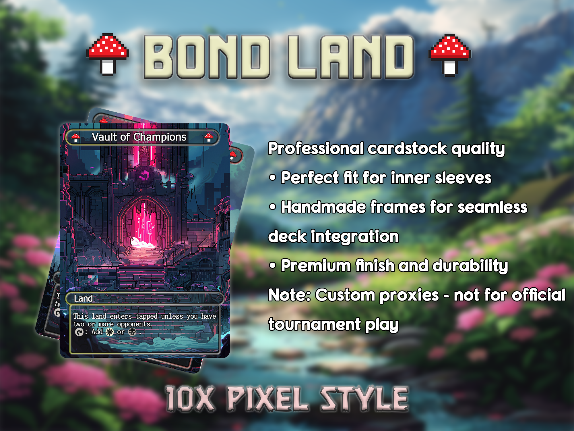 Bond land pack pixel style lands set of 10 unique borderless custom proxy lands High quality lands for EDH or cEDH