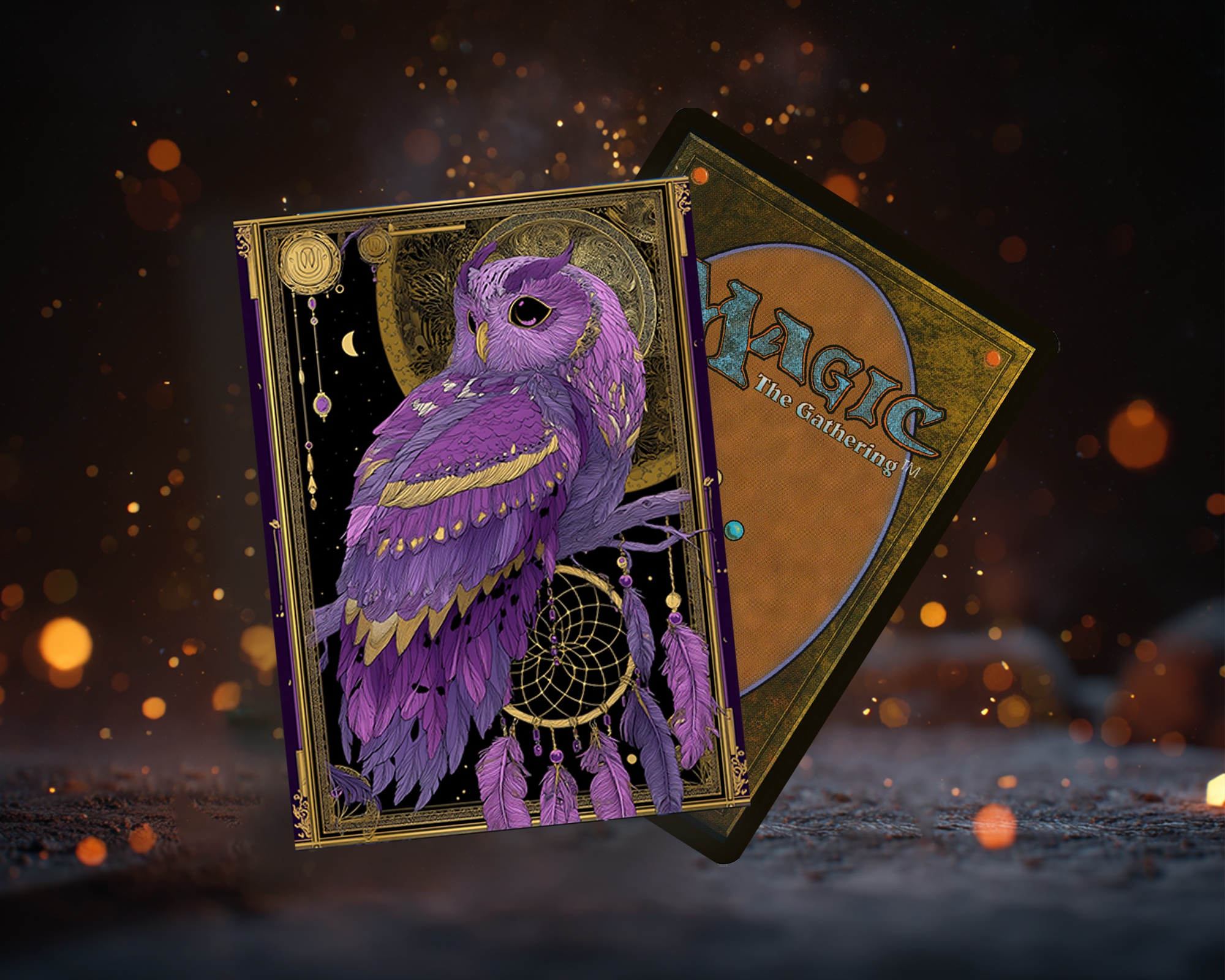 Purple Mystic Owl Card Sleeves