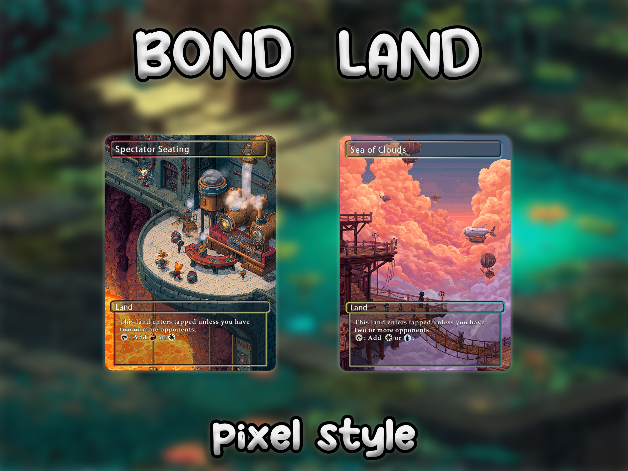 Bond land pack pixel style lands set of 10 unique borderless custom proxy lands High quality lands for EDH or cEDH