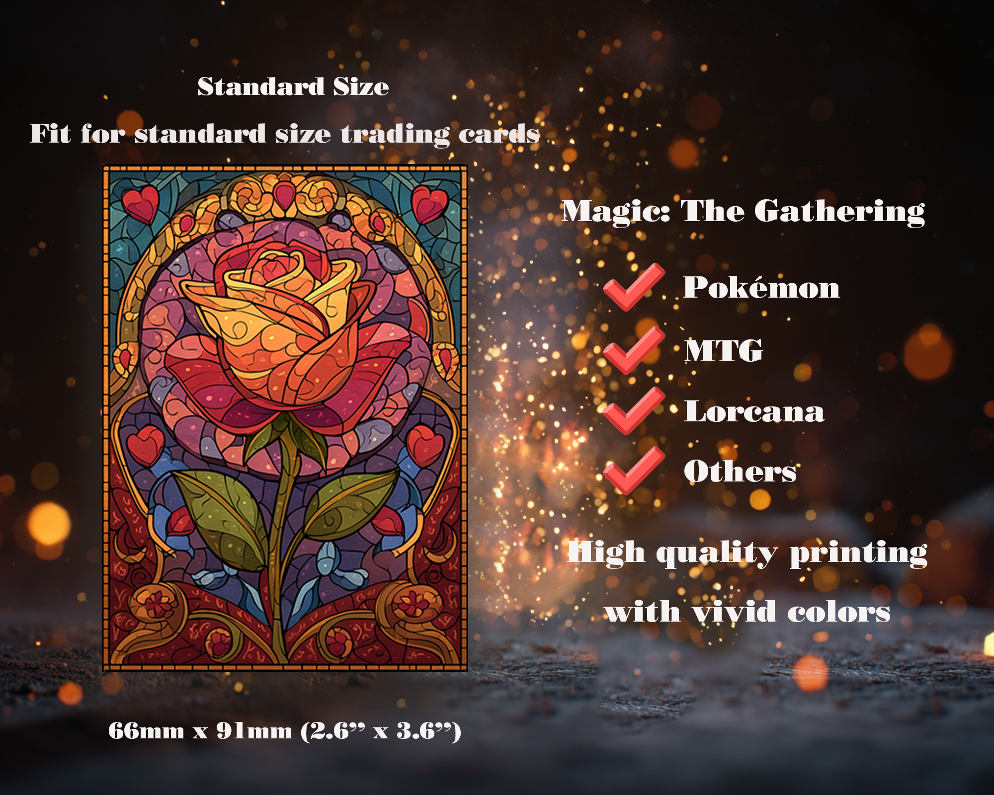 Stained Glass Rose Card Sleeves
