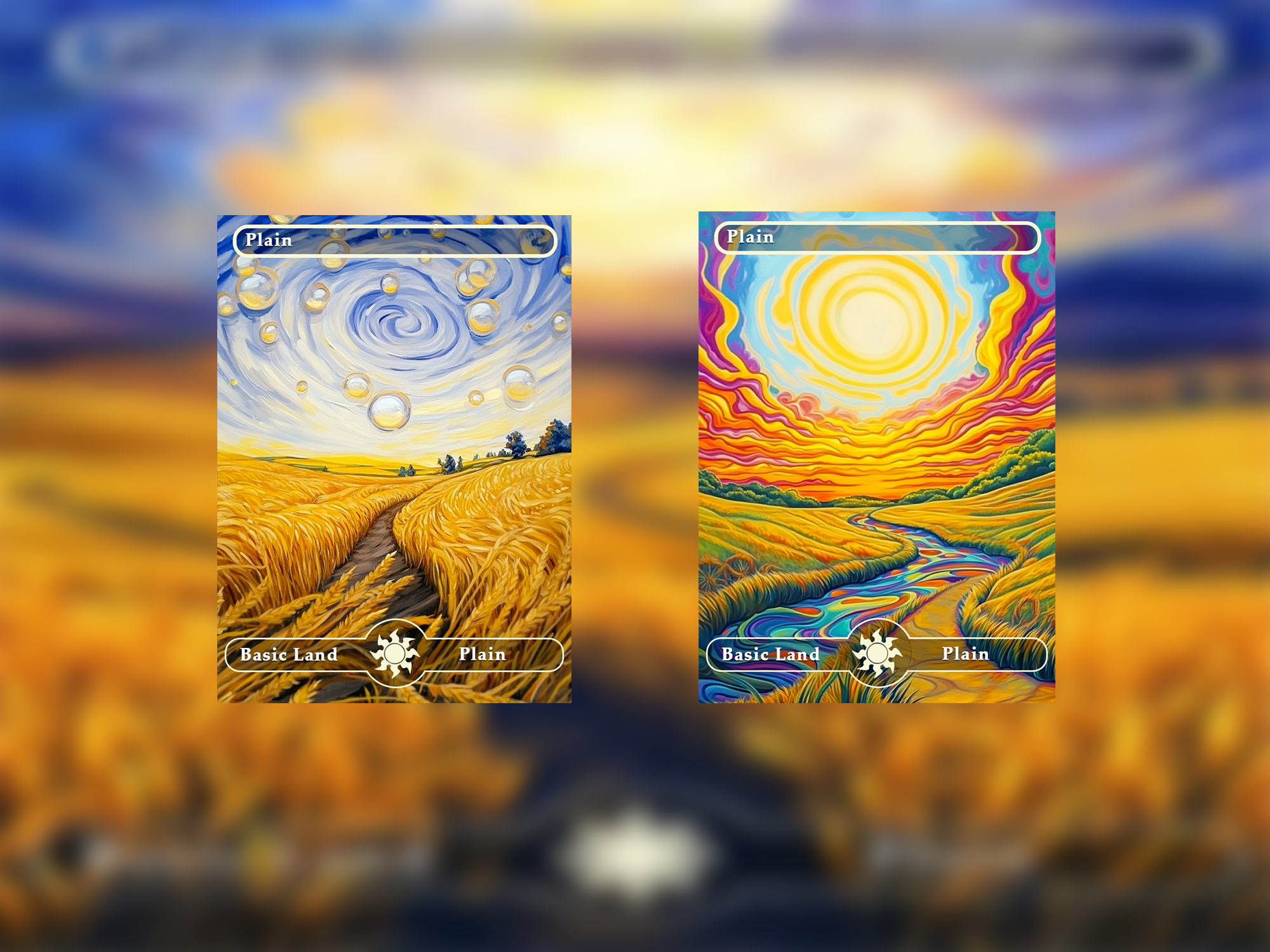 10 Basic Lands Proxy, Plain Proxy, Custom Magic Cards for Commander EDH Acid Lands series style