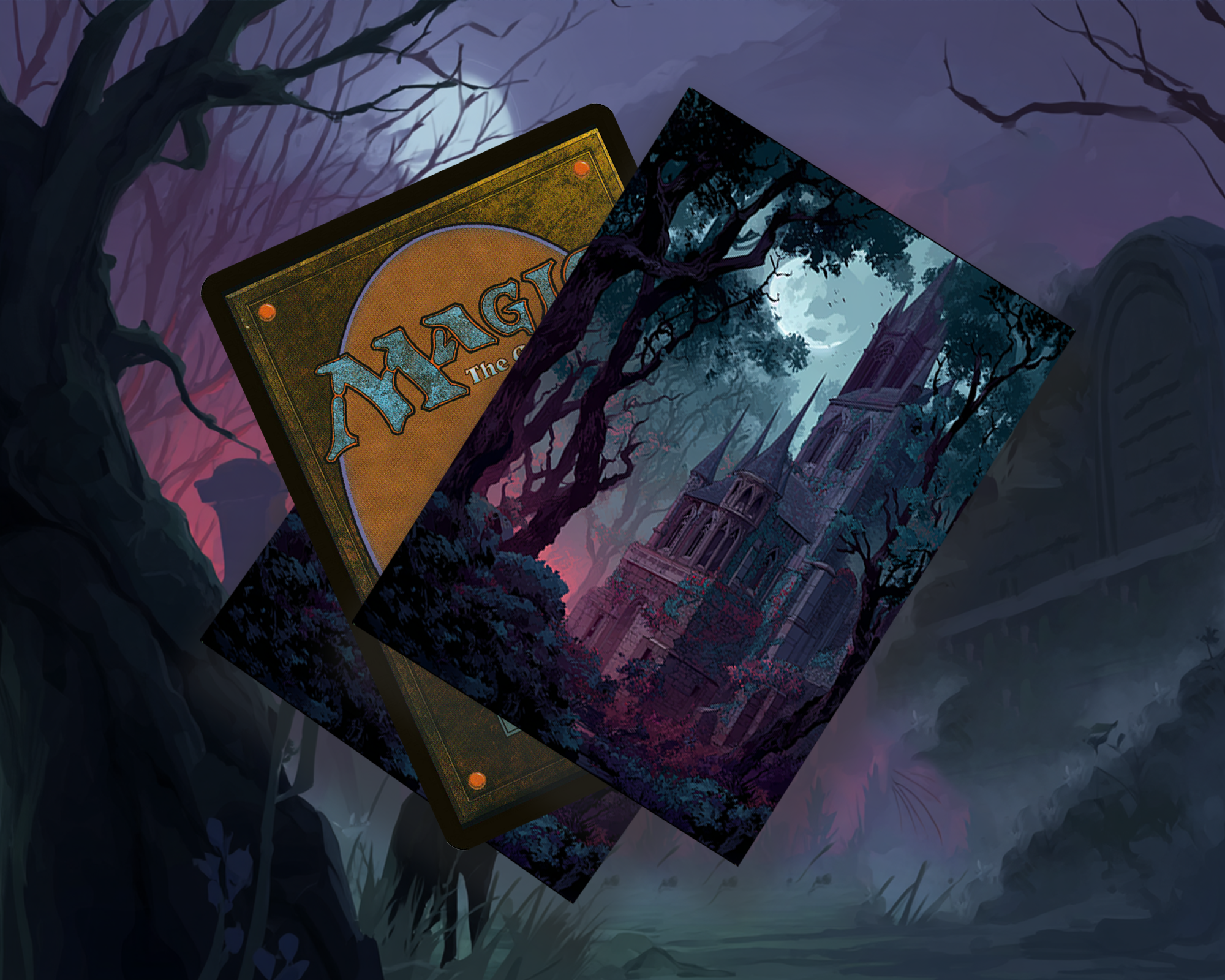 Mystical Moonlit Castle Card Sleeves